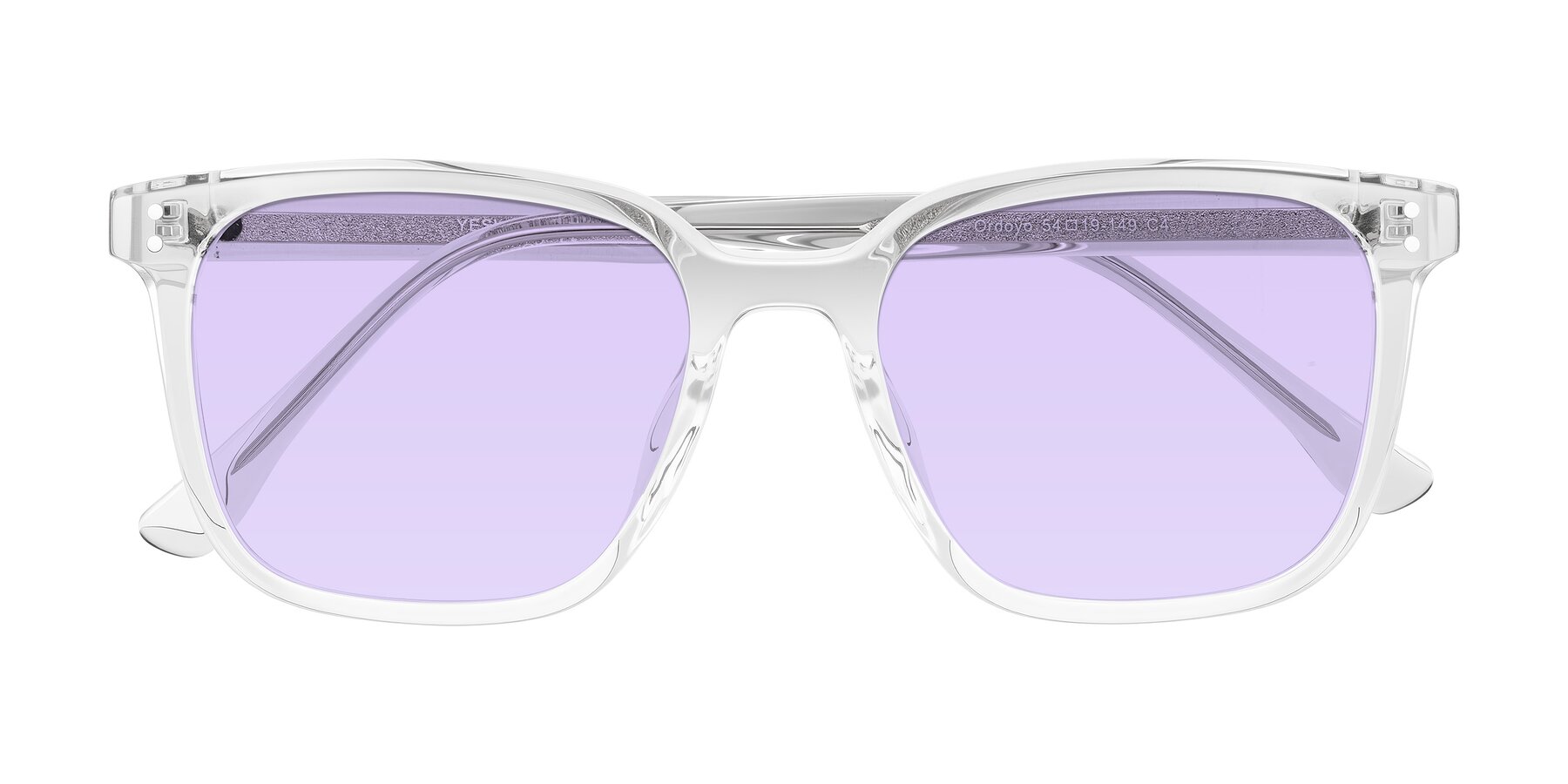 Folded Front of Ordoyo in Clear with Light Purple Tinted Lenses