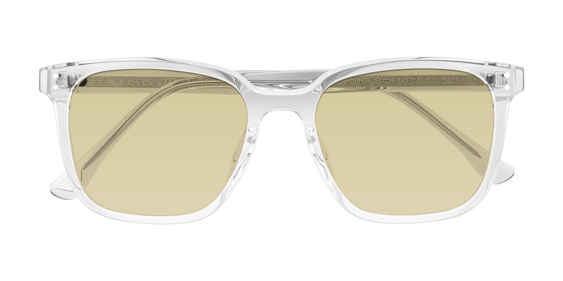 Folded Front of Ordoyo in Clear with Light Champagne Tinted Lenses