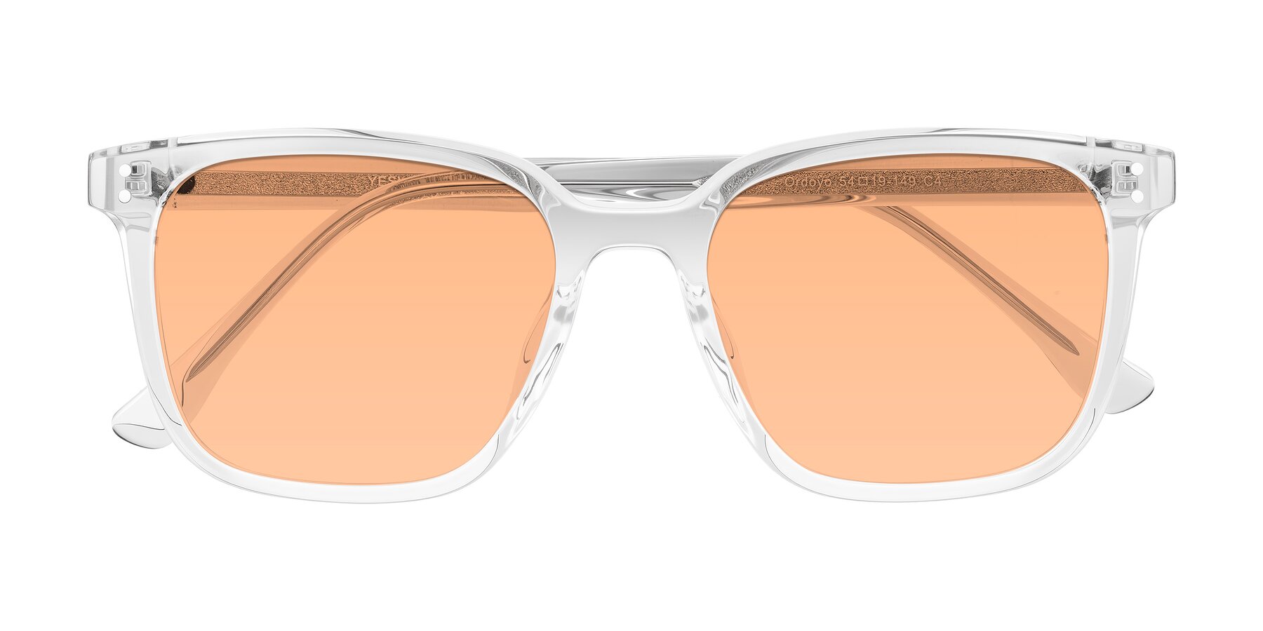 Folded Front of Ordoyo in Clear with Light Orange Tinted Lenses
