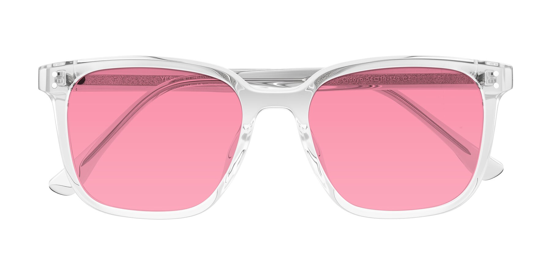 Folded Front of Ordoyo in Clear with Pink Tinted Lenses