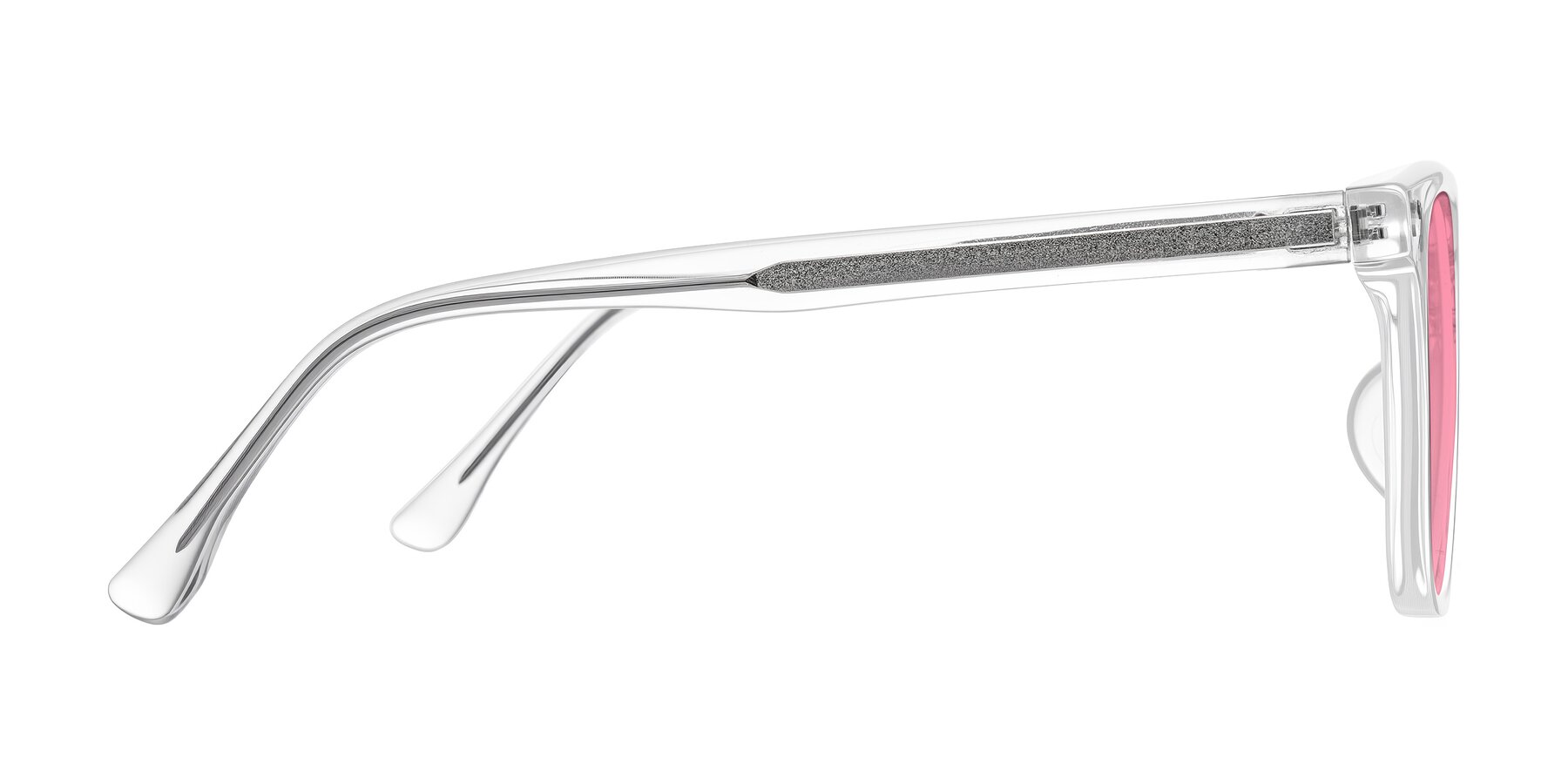 Side of Ordoyo in Clear with Pink Tinted Lenses