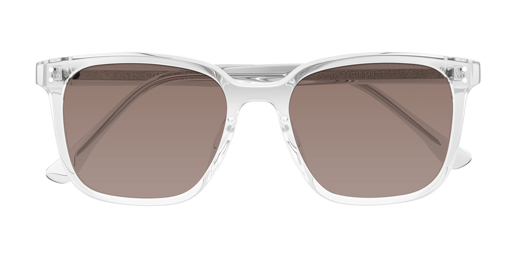 Folded Front of Ordoyo in Clear with Medium Brown Tinted Lenses