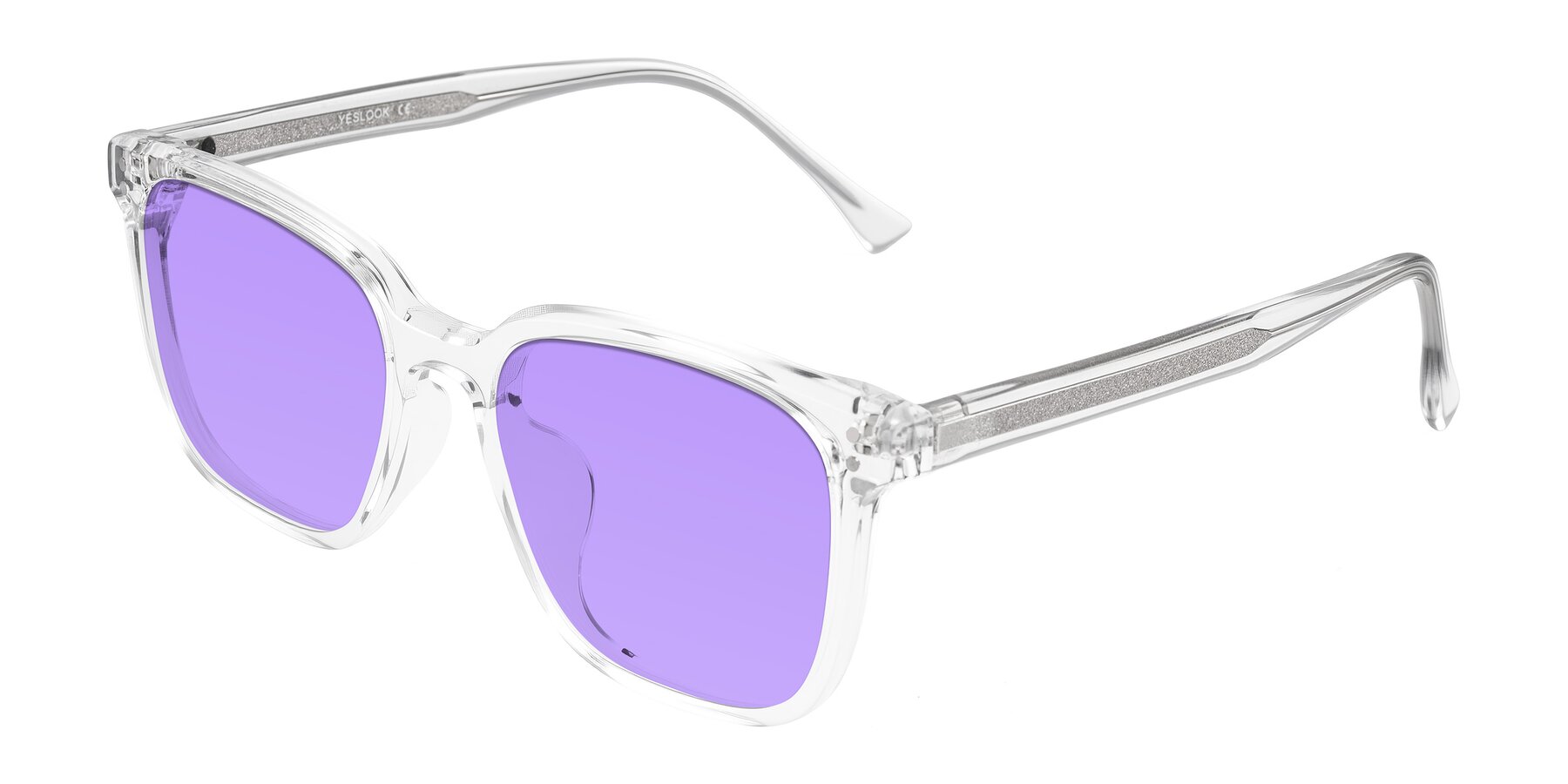 Angle of Ordoyo in Clear with Medium Purple Tinted Lenses