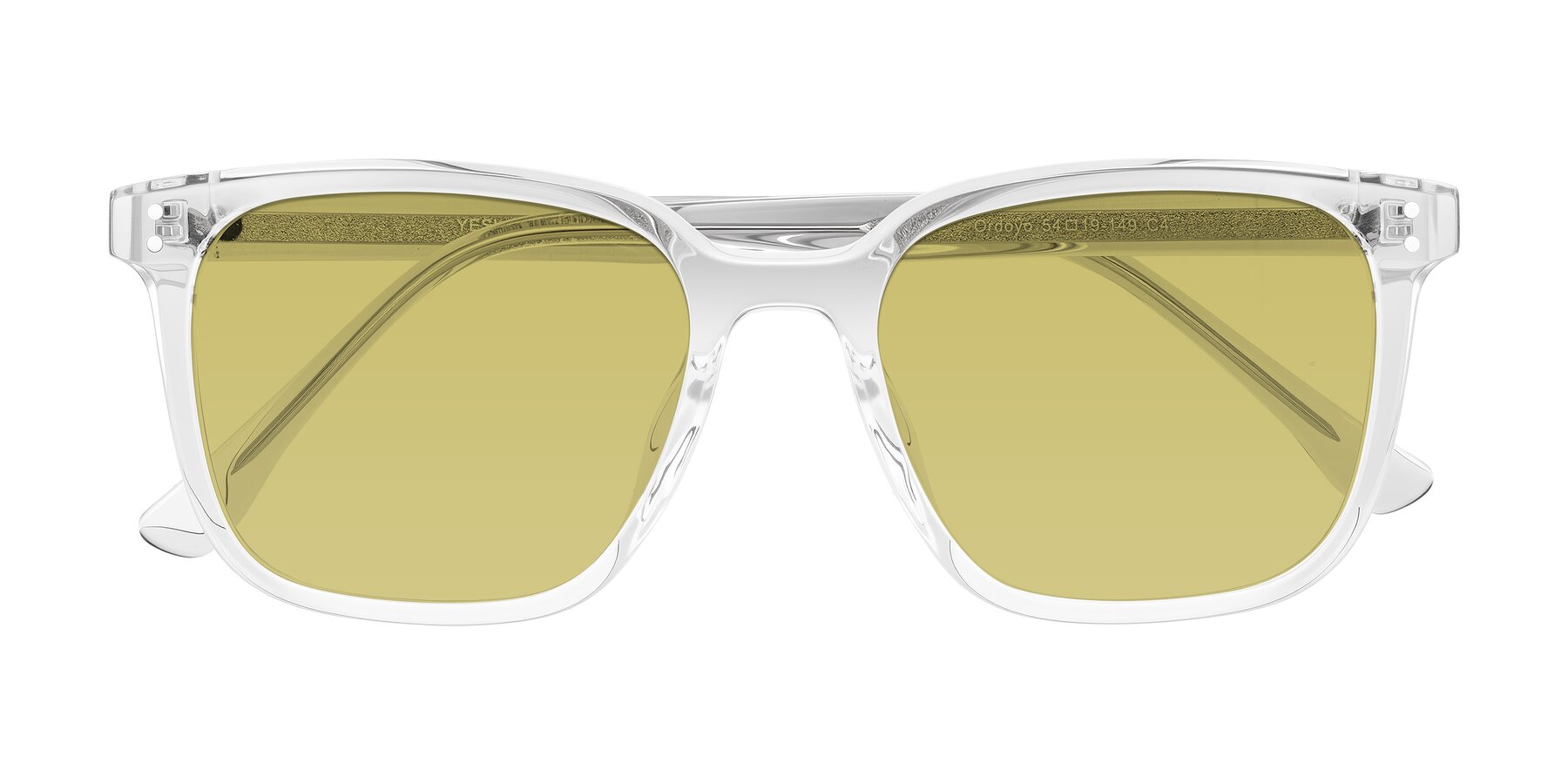Folded Front of Ordoyo in Clear with Medium Champagne Tinted Lenses