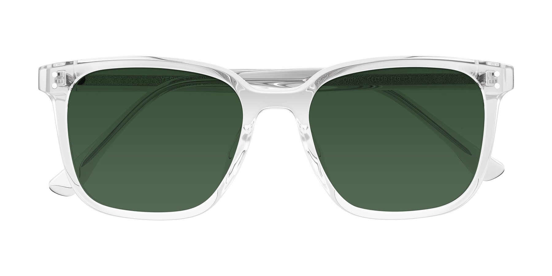 Folded Front of Ordoyo in Clear with Green Tinted Lenses