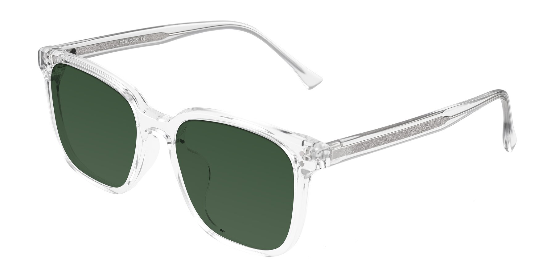 Angle of Ordoyo in Clear with Green Tinted Lenses