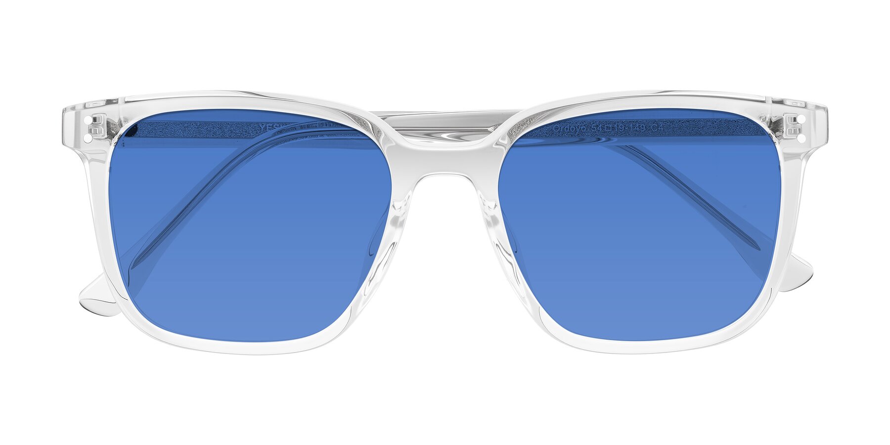 Folded Front of Ordoyo in Clear with Blue Tinted Lenses