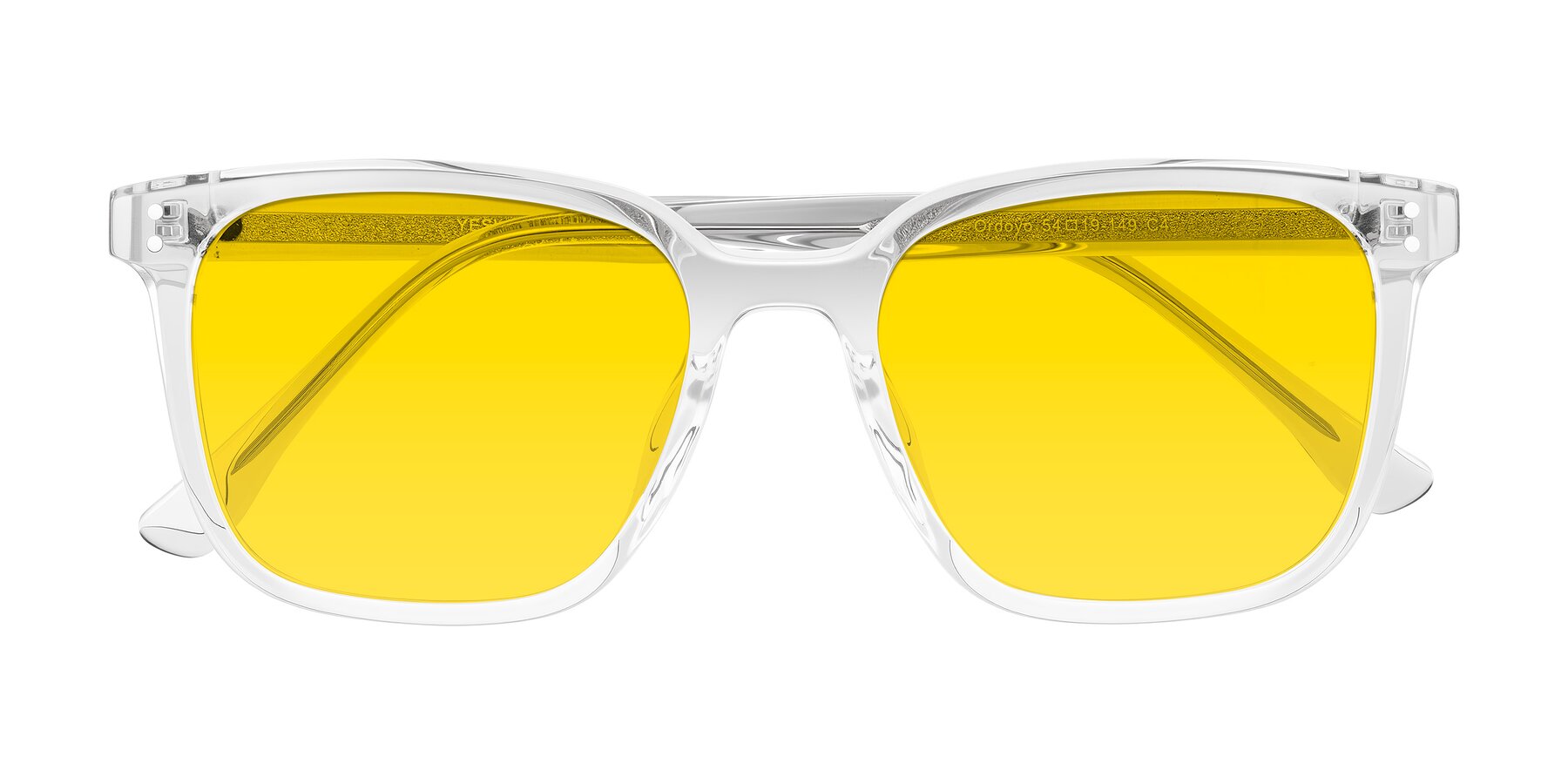 Folded Front of Ordoyo in Clear with Yellow Tinted Lenses