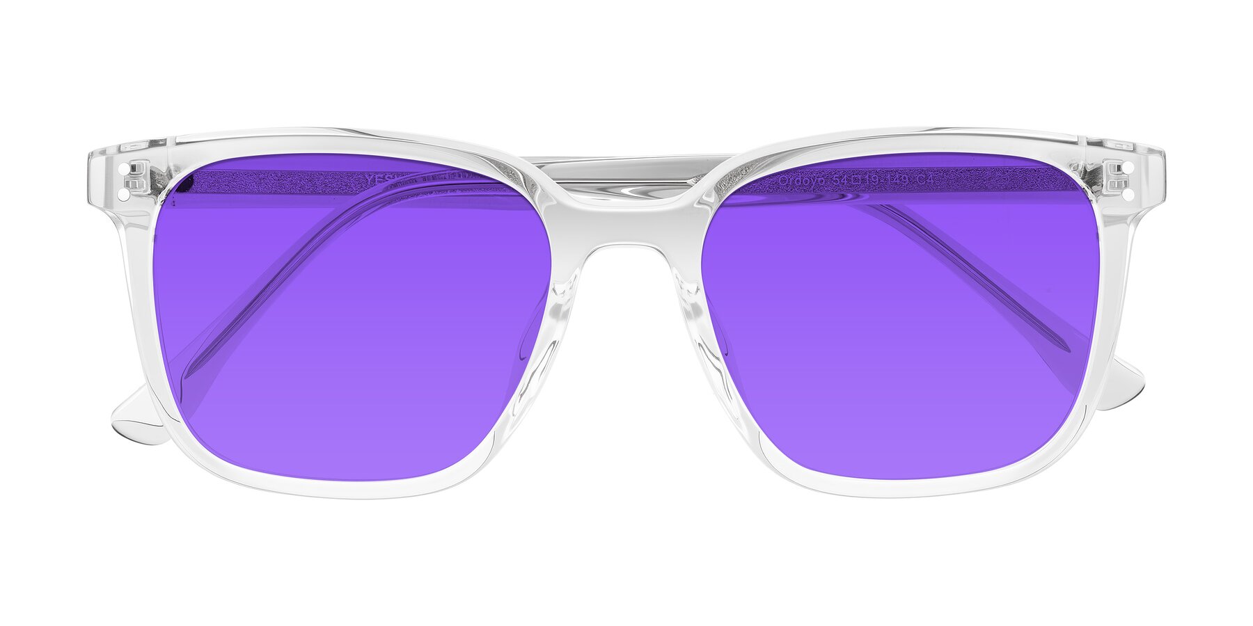 Folded Front of Ordoyo in Clear with Purple Tinted Lenses