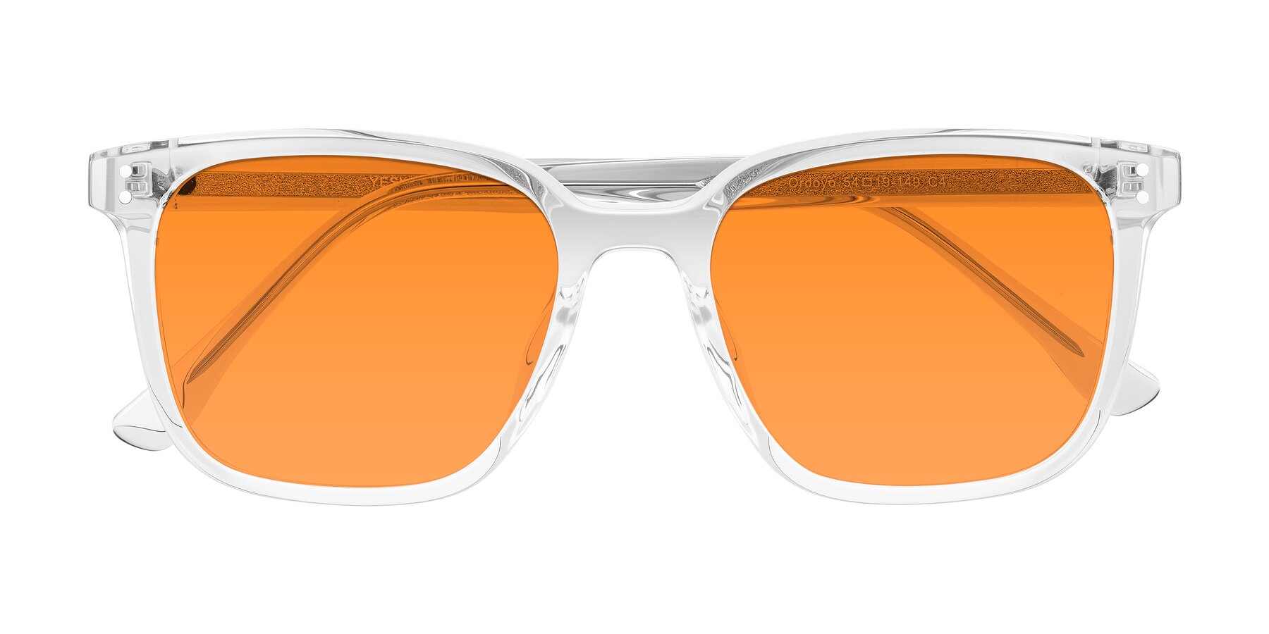 Folded Front of Ordoyo in Clear with Orange Tinted Lenses