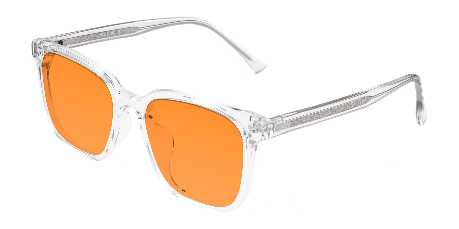 Angle of Ordoyo in Clear with Orange Tinted Lenses