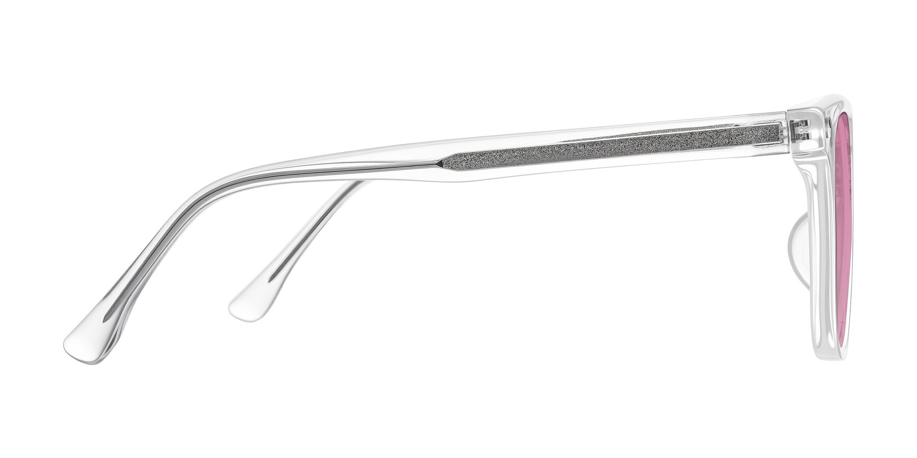 Side of Ordoyo in Clear with Medium Wine Tinted Lenses