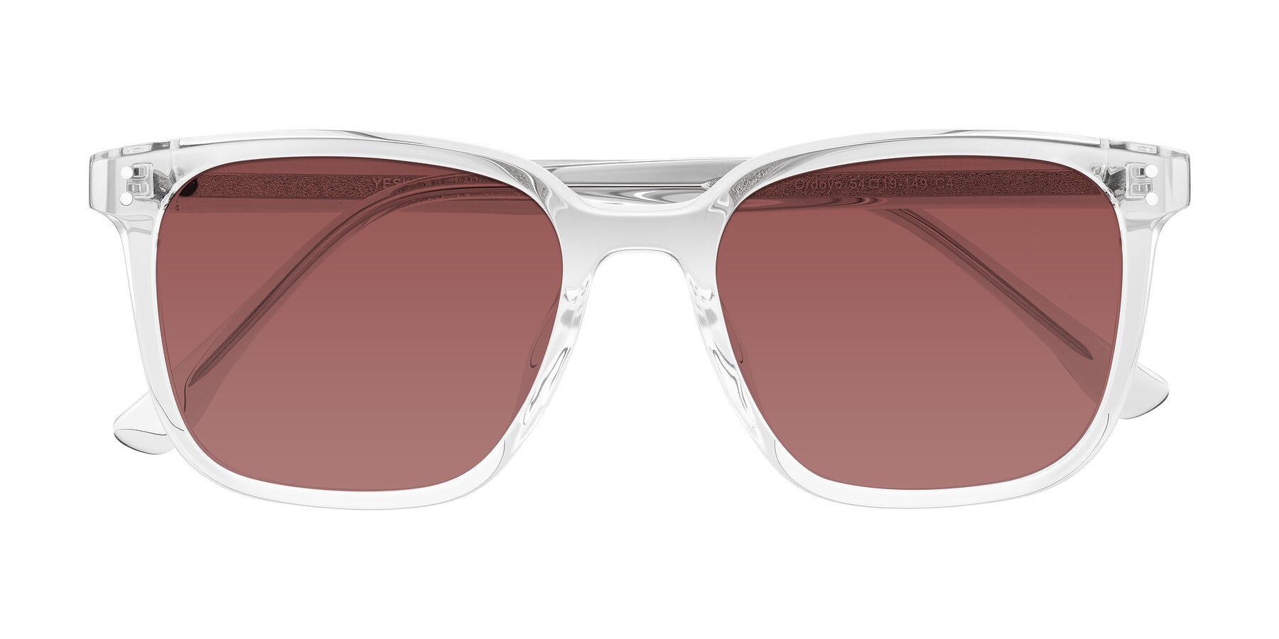 Folded Front of Ordoyo in Clear with Garnet Tinted Lenses