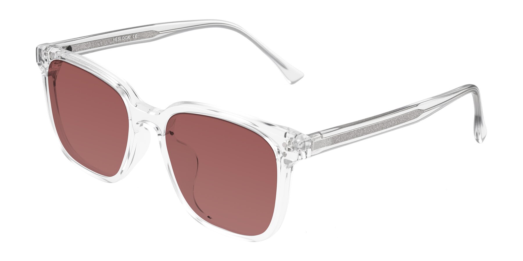Angle of Ordoyo in Clear with Garnet Tinted Lenses