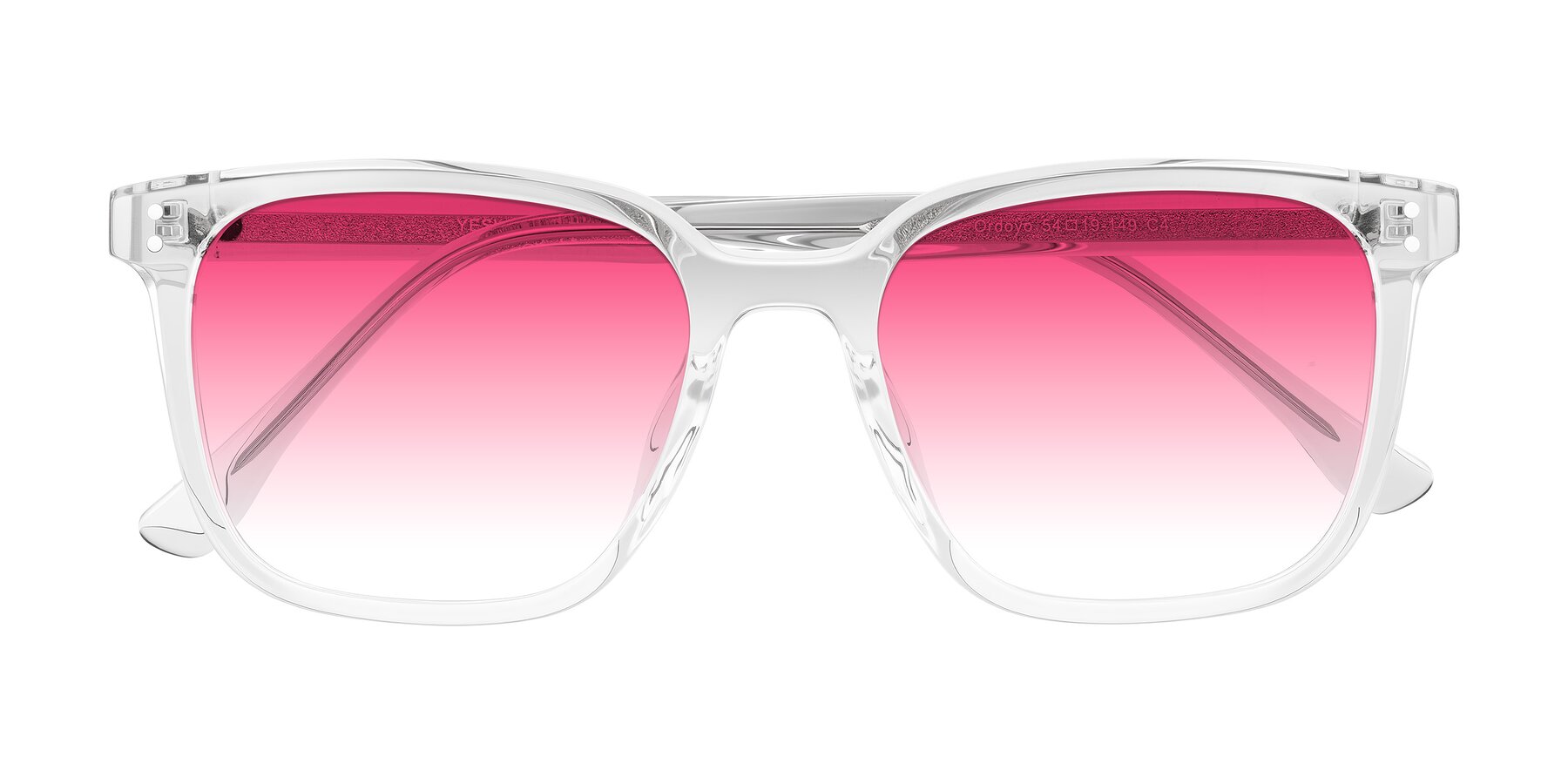 Folded Front of Ordoyo in Clear with Pink Gradient Lenses