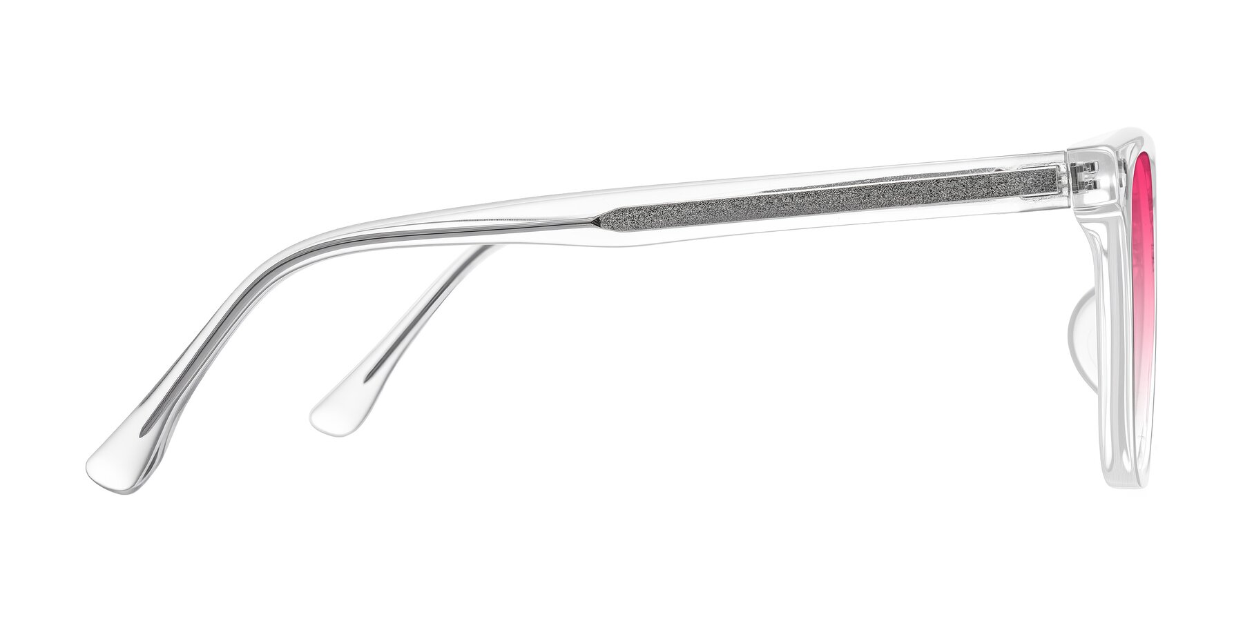 Side of Ordoyo in Clear with Pink Gradient Lenses