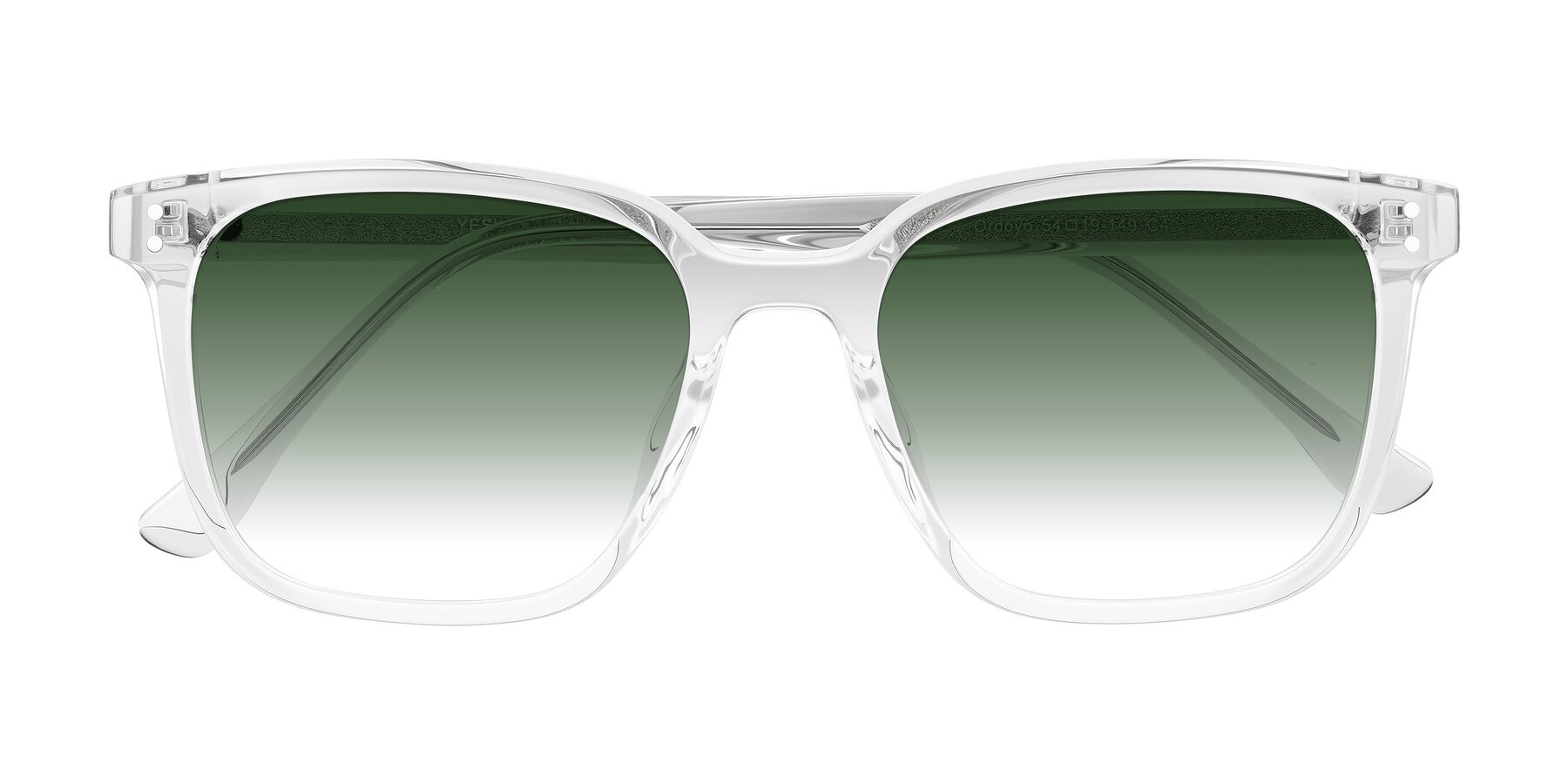 Folded Front of Ordoyo in Clear with Green Gradient Lenses