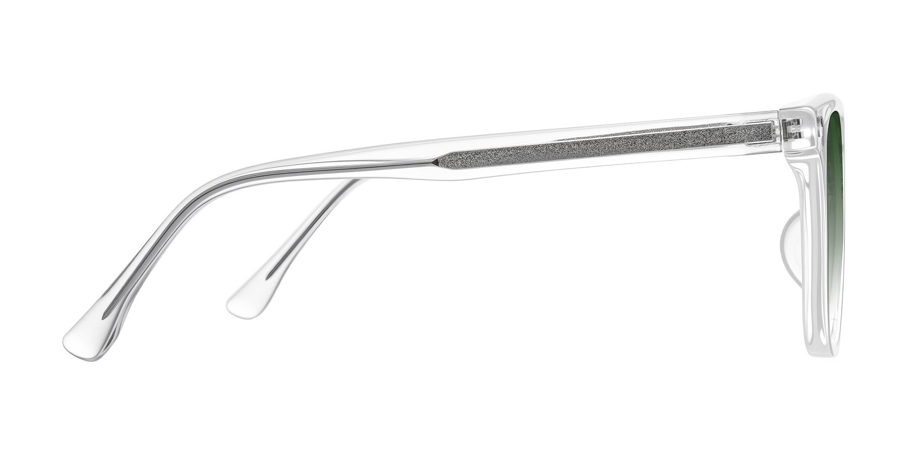 Side of Ordoyo in Clear with Green Gradient Lenses