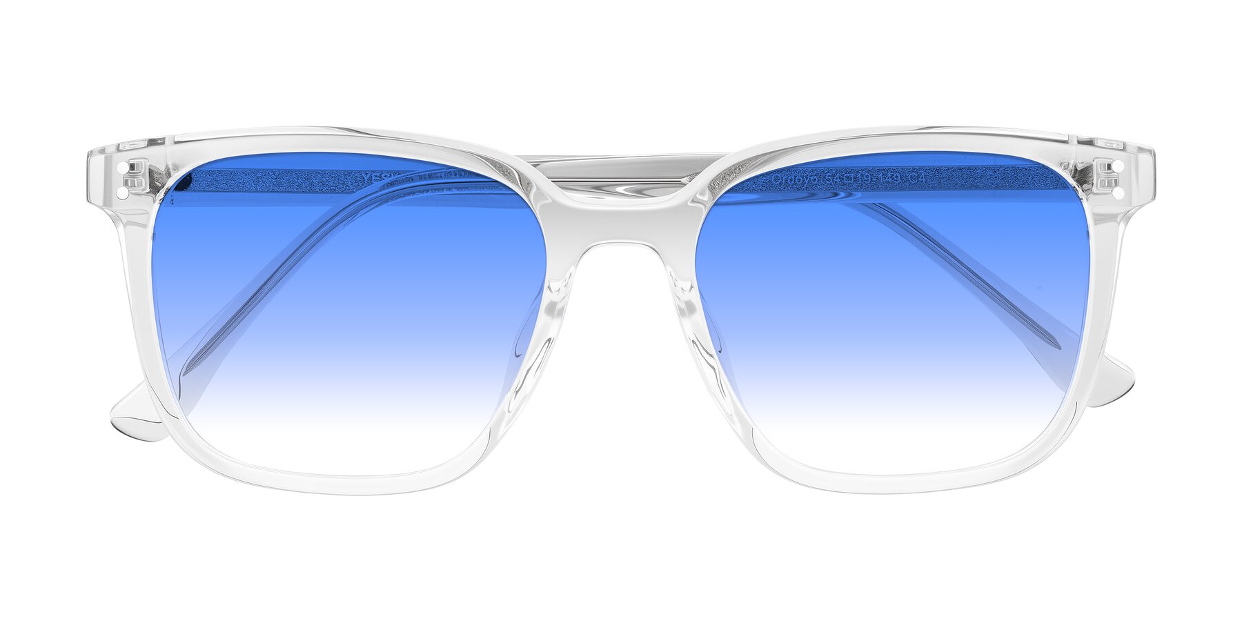 Folded Front of Ordoyo in Clear with Blue Gradient Lenses