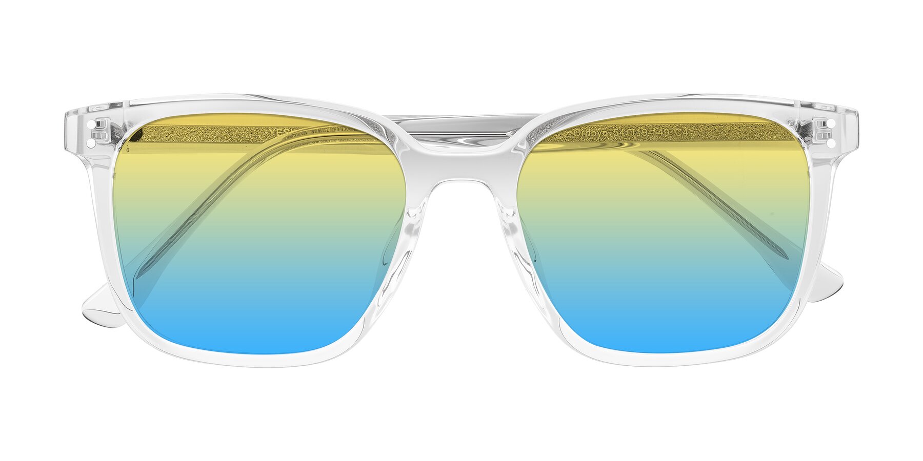 Folded Front of Ordoyo in Clear with Yellow / Blue Gradient Lenses