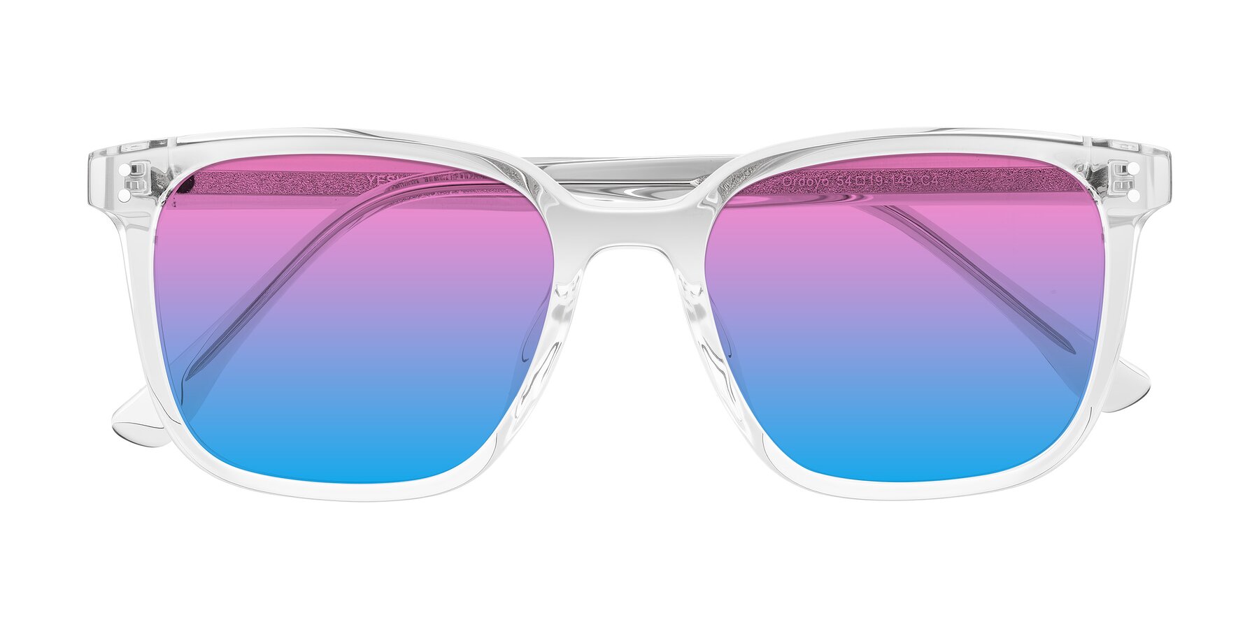 Folded Front of Ordoyo in Clear with Pink / Blue Gradient Lenses