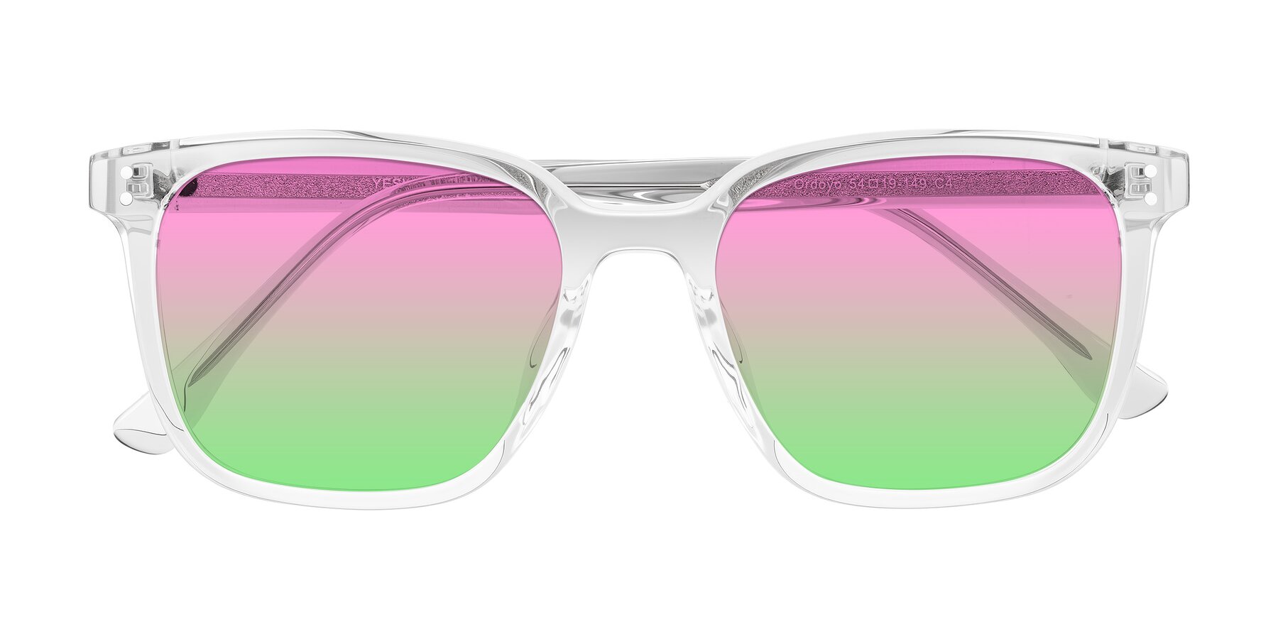 Folded Front of Ordoyo in Clear with Pink / Green Gradient Lenses