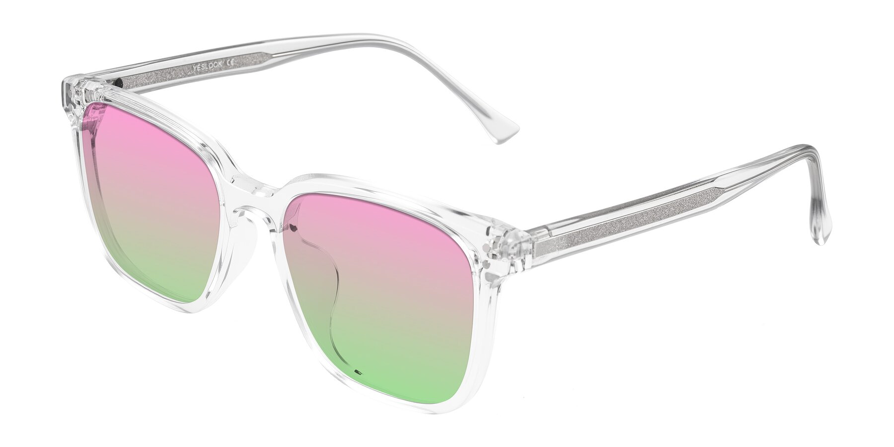 Angle of Ordoyo in Clear with Pink / Green Gradient Lenses