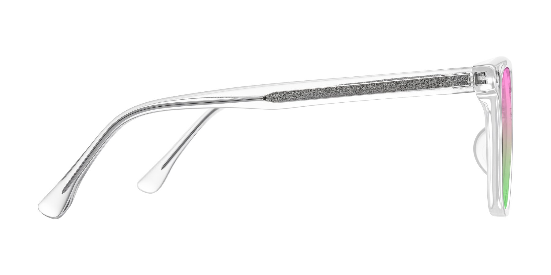 Side of Ordoyo in Clear with Pink / Green Gradient Lenses