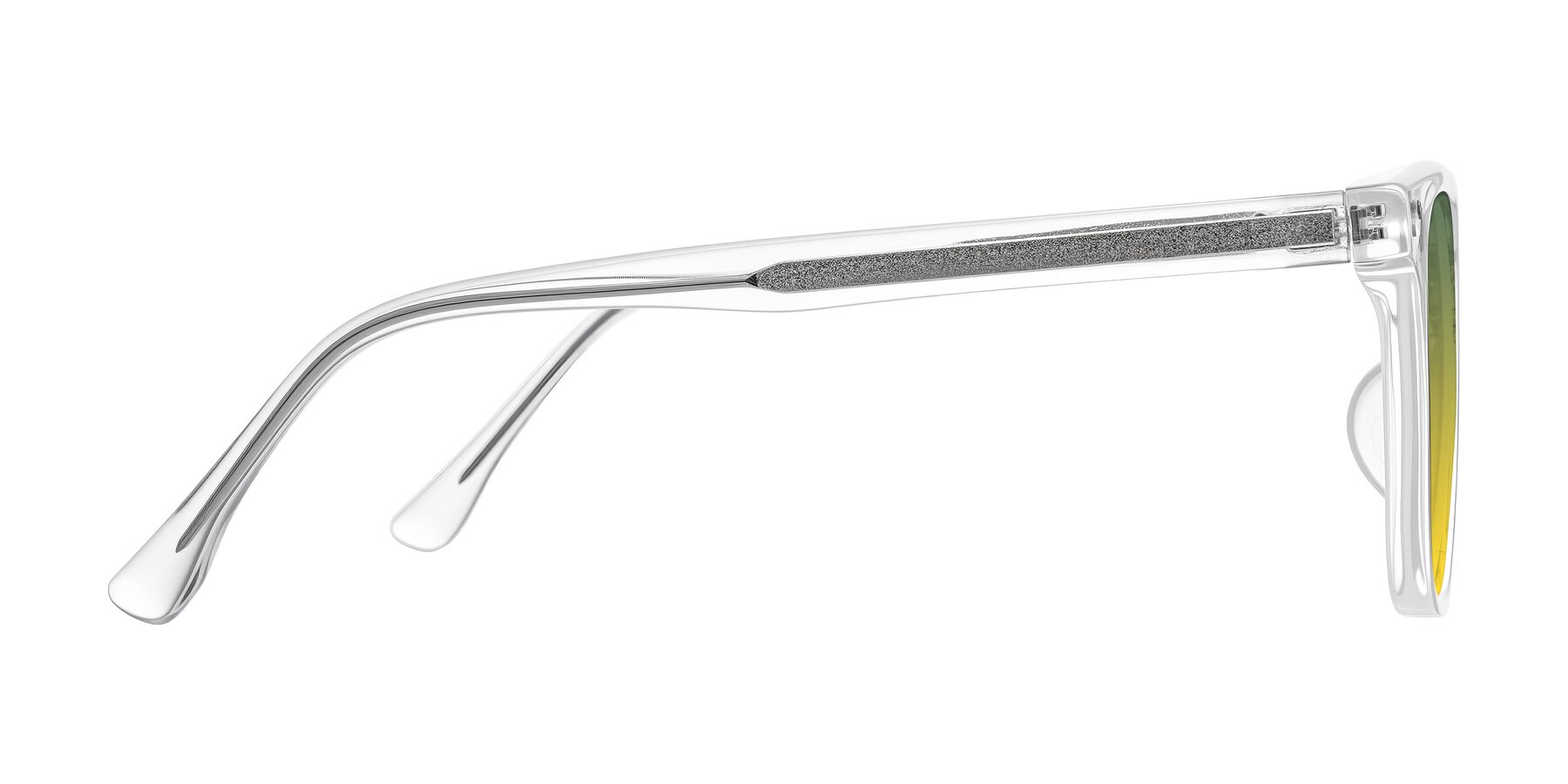 Side of Ordoyo in Clear with Green / Yellow Gradient Lenses