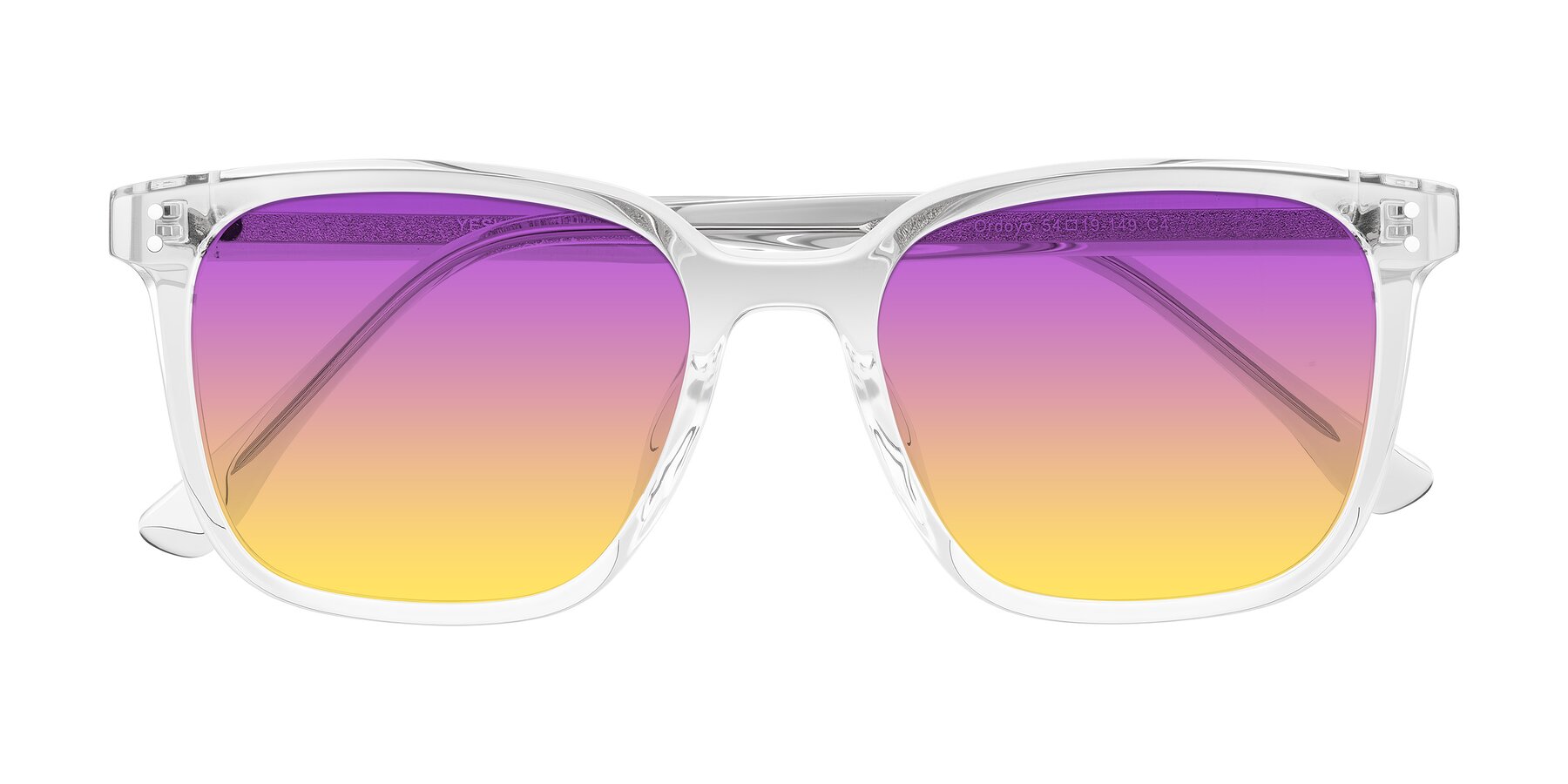 Folded Front of Ordoyo in Clear with Purple / Yellow Gradient Lenses