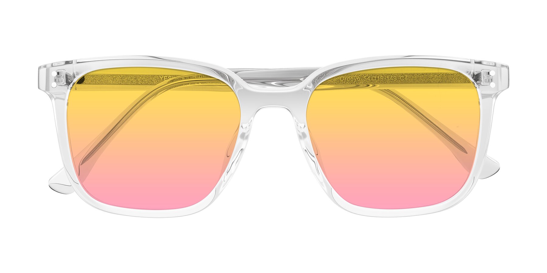 Folded Front of Ordoyo in Clear with Yellow / Pink Gradient Lenses