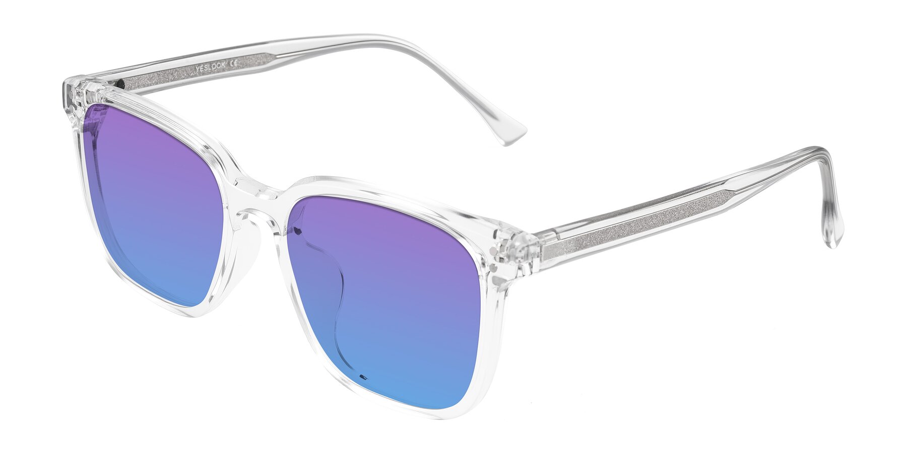 Angle of Ordoyo in Clear with Purple / Blue Gradient Lenses