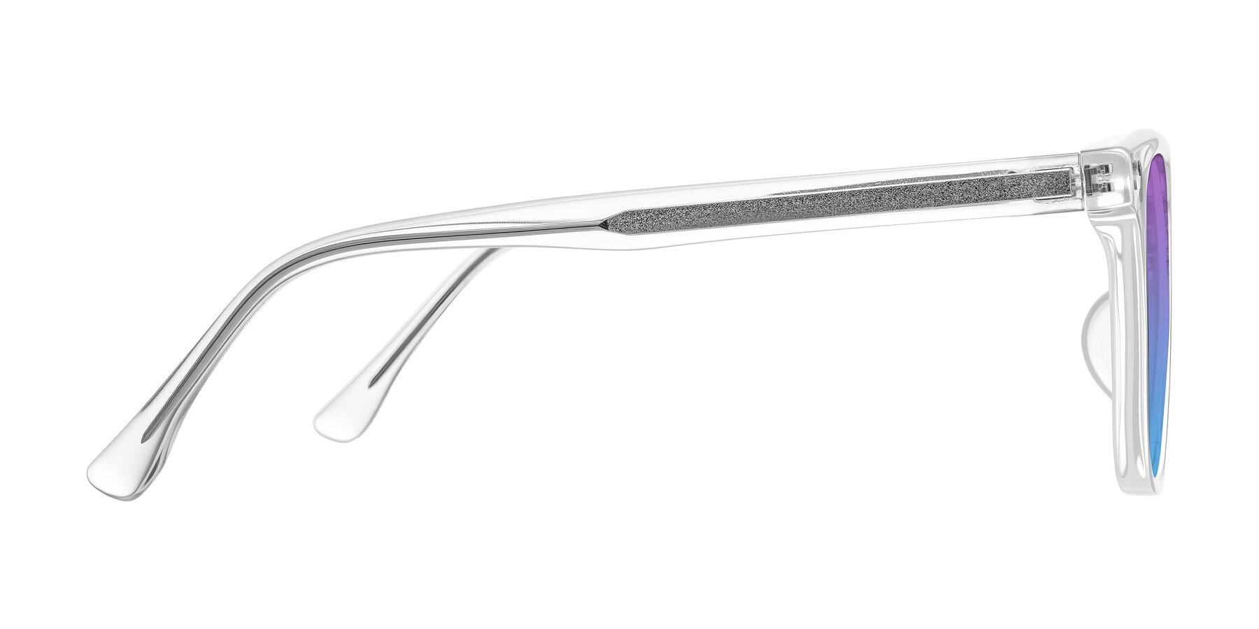 Side of Ordoyo in Clear with Purple / Blue Gradient Lenses