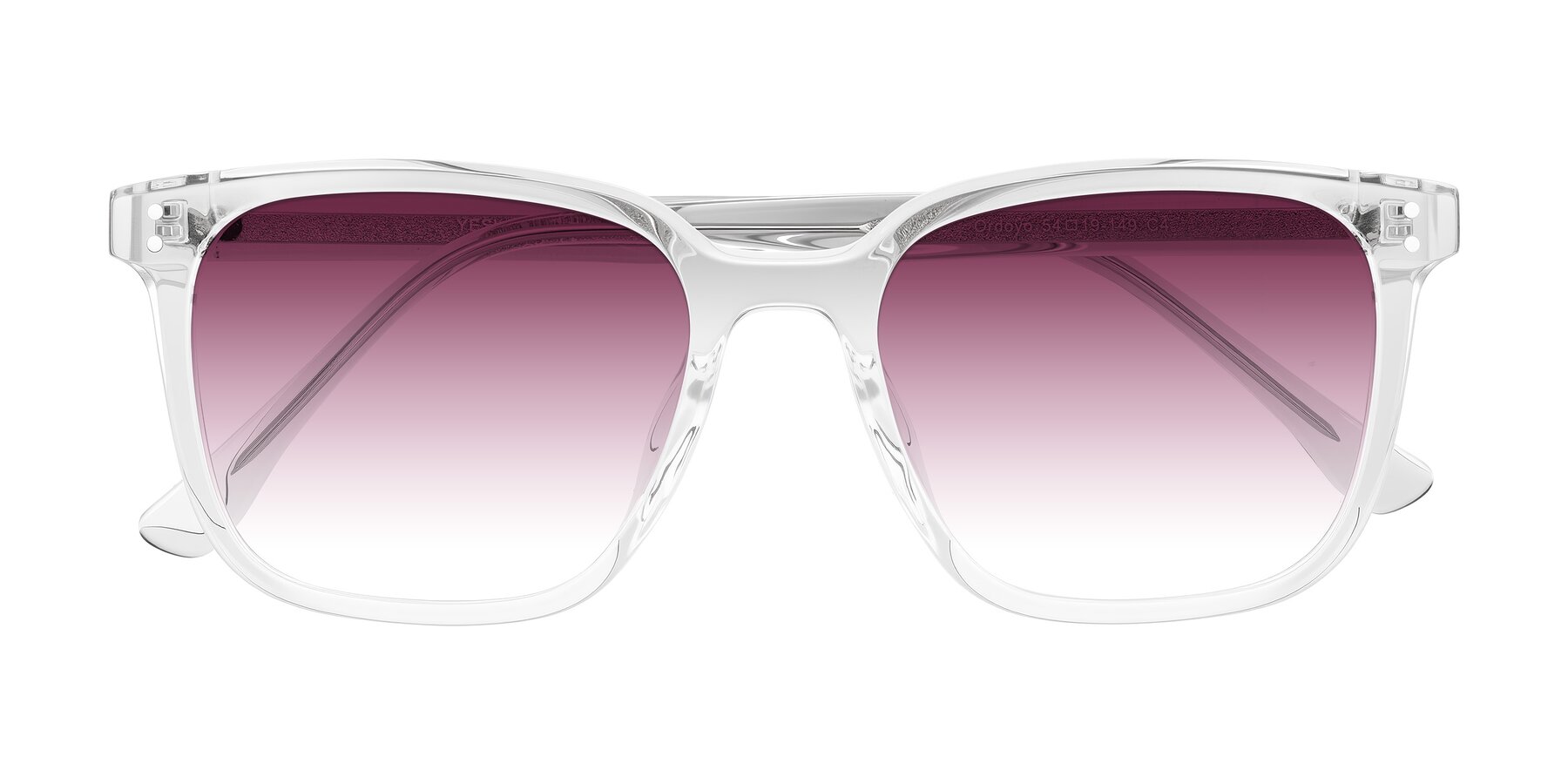 Folded Front of Ordoyo in Clear with Wine Gradient Lenses