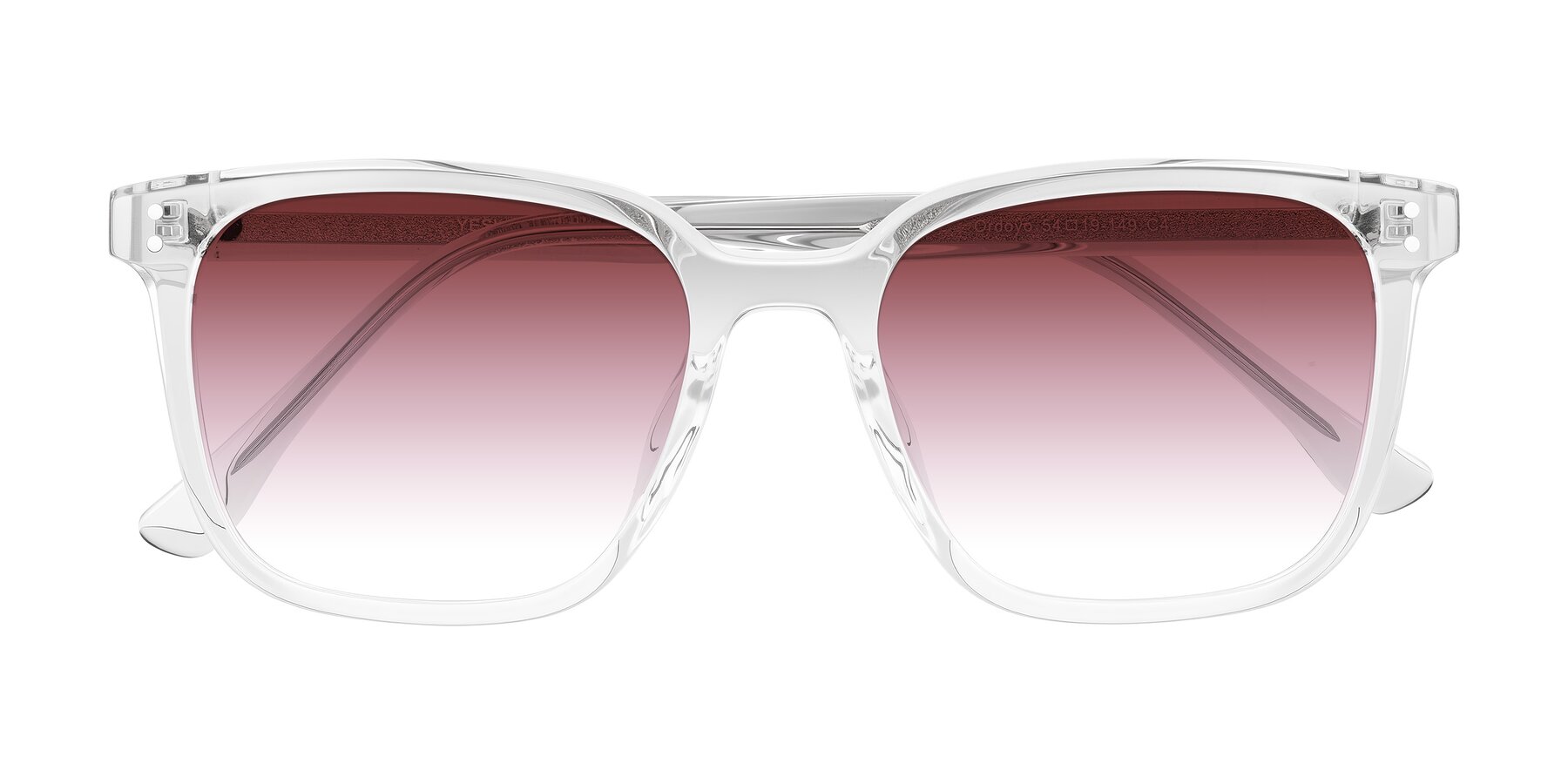 Folded Front of Ordoyo in Clear with Garnet Gradient Lenses