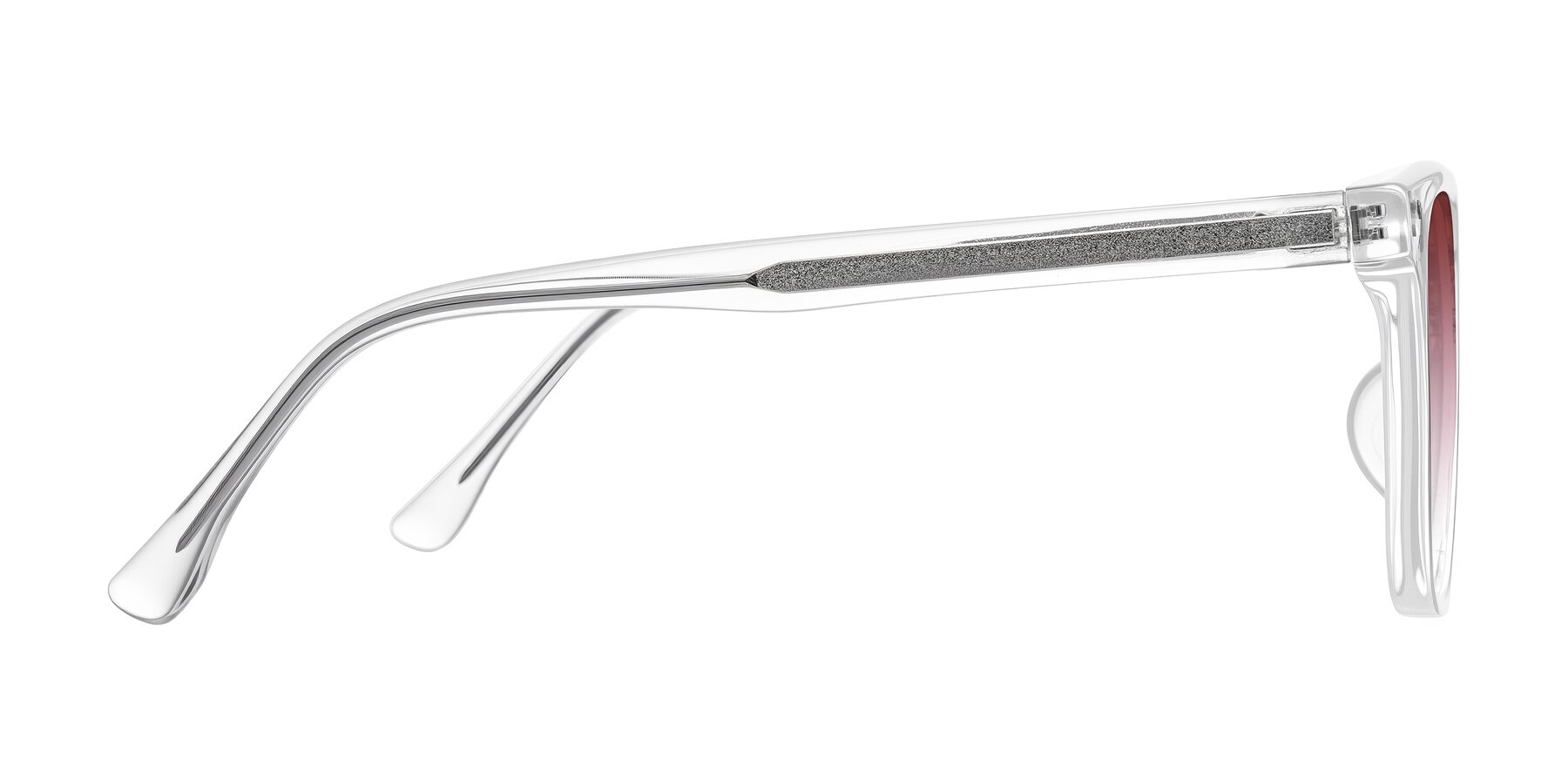 Side of Ordoyo in Clear with Garnet Gradient Lenses