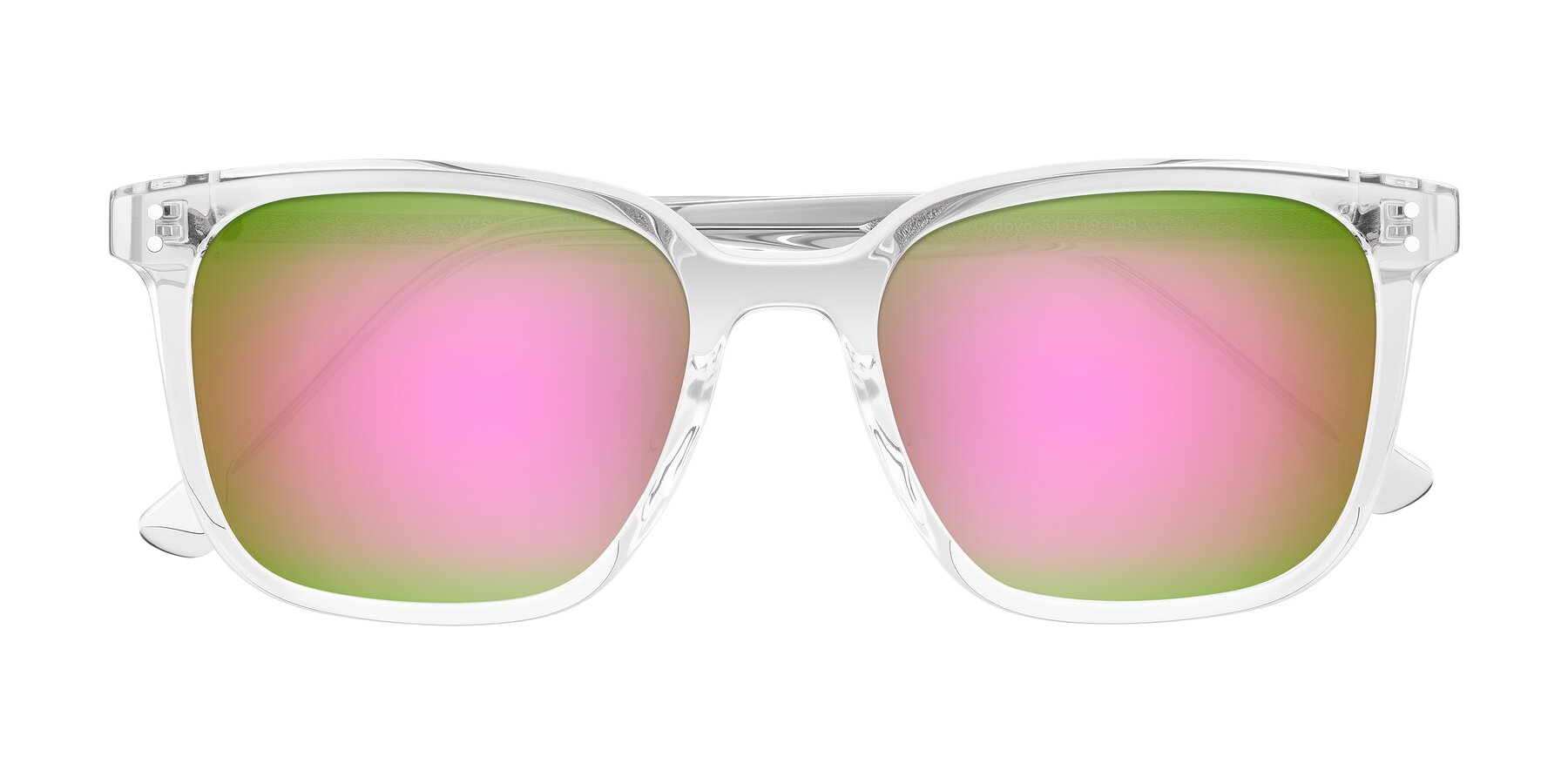 Folded Front of Ordoyo in Clear with Pink Mirrored Lenses