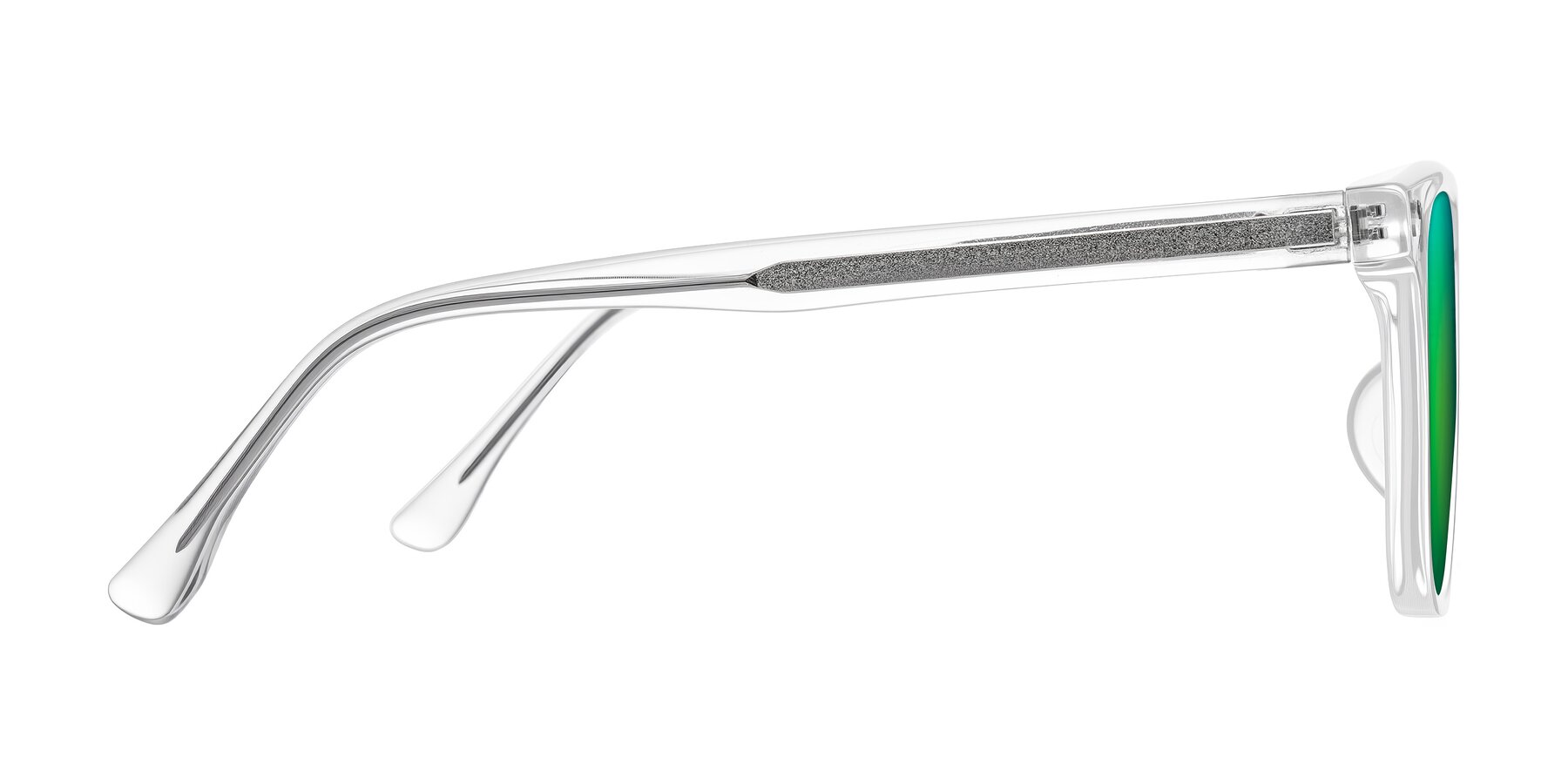 Side of Ordoyo in Clear with Green Mirrored Lenses