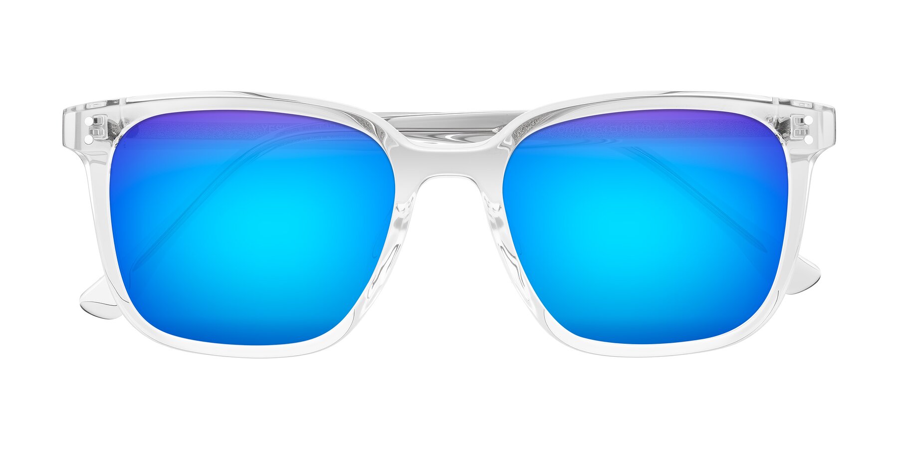 Folded Front of Ordoyo in Clear with Blue Mirrored Lenses