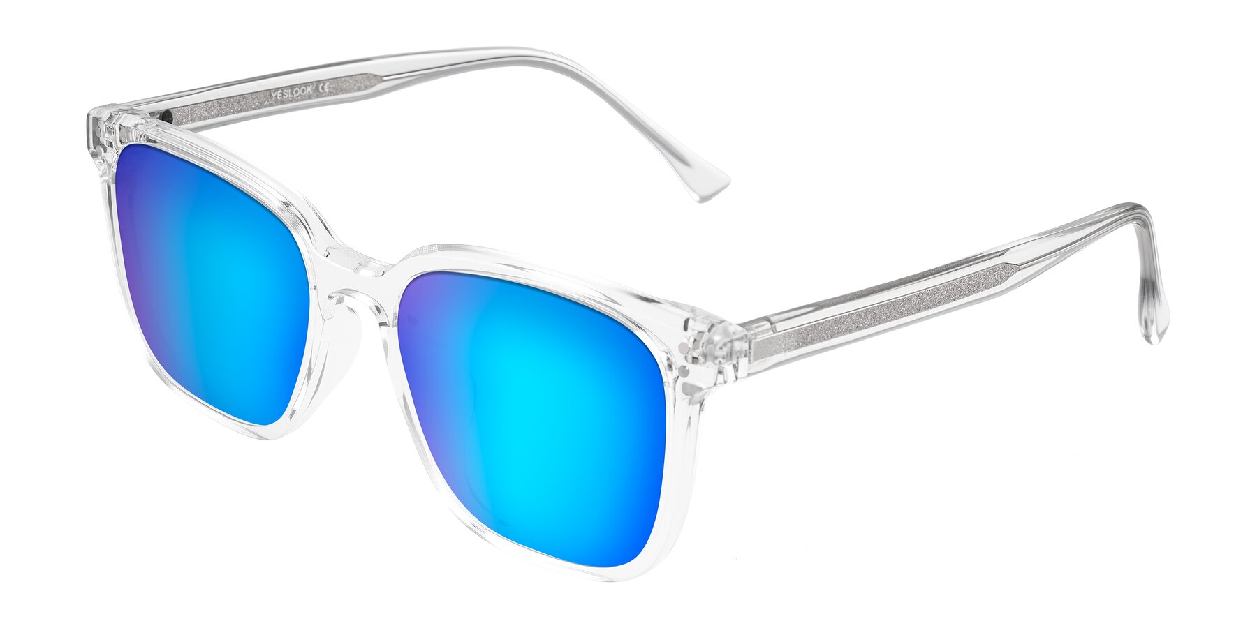 Angle of Ordoyo in Clear with Blue Mirrored Lenses