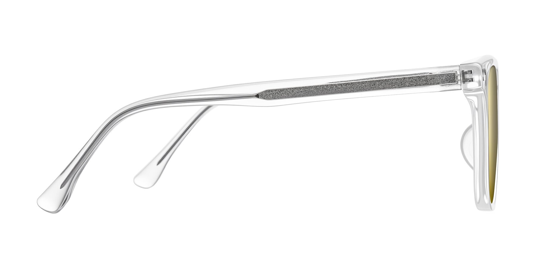 Side of Ordoyo in Clear with Gold Mirrored Lenses