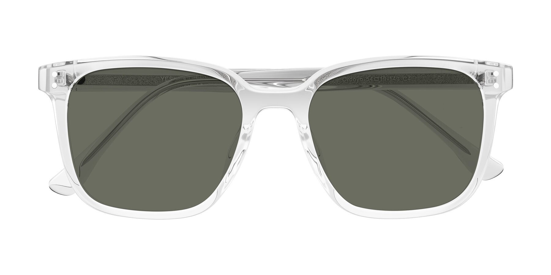 Folded Front of Ordoyo in Clear with Gray Polarized Lenses