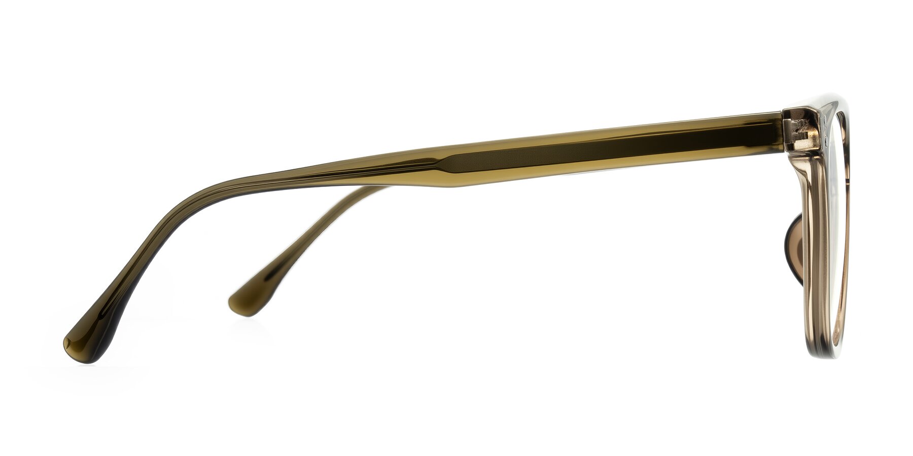 Side of Ordoyo in Transparent Brown with Clear Eyeglass Lenses