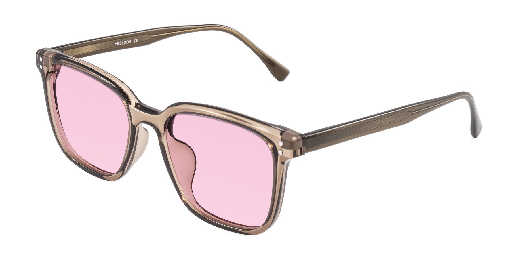 Angle of Ordoyo in Transparent Brown with Light Pink Tinted Lenses