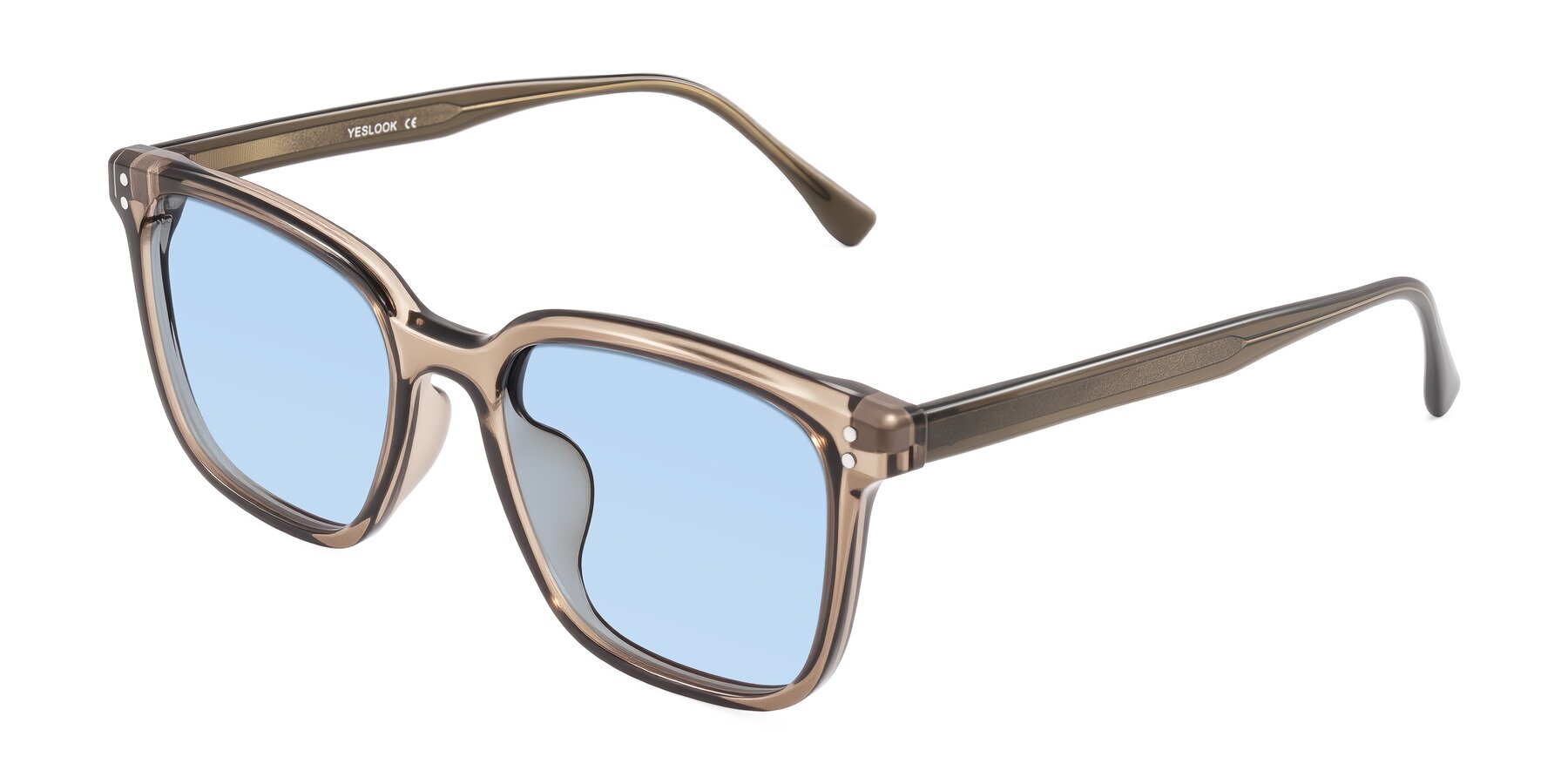 Angle of Ordoyo in Transparent Brown with Light Blue Tinted Lenses