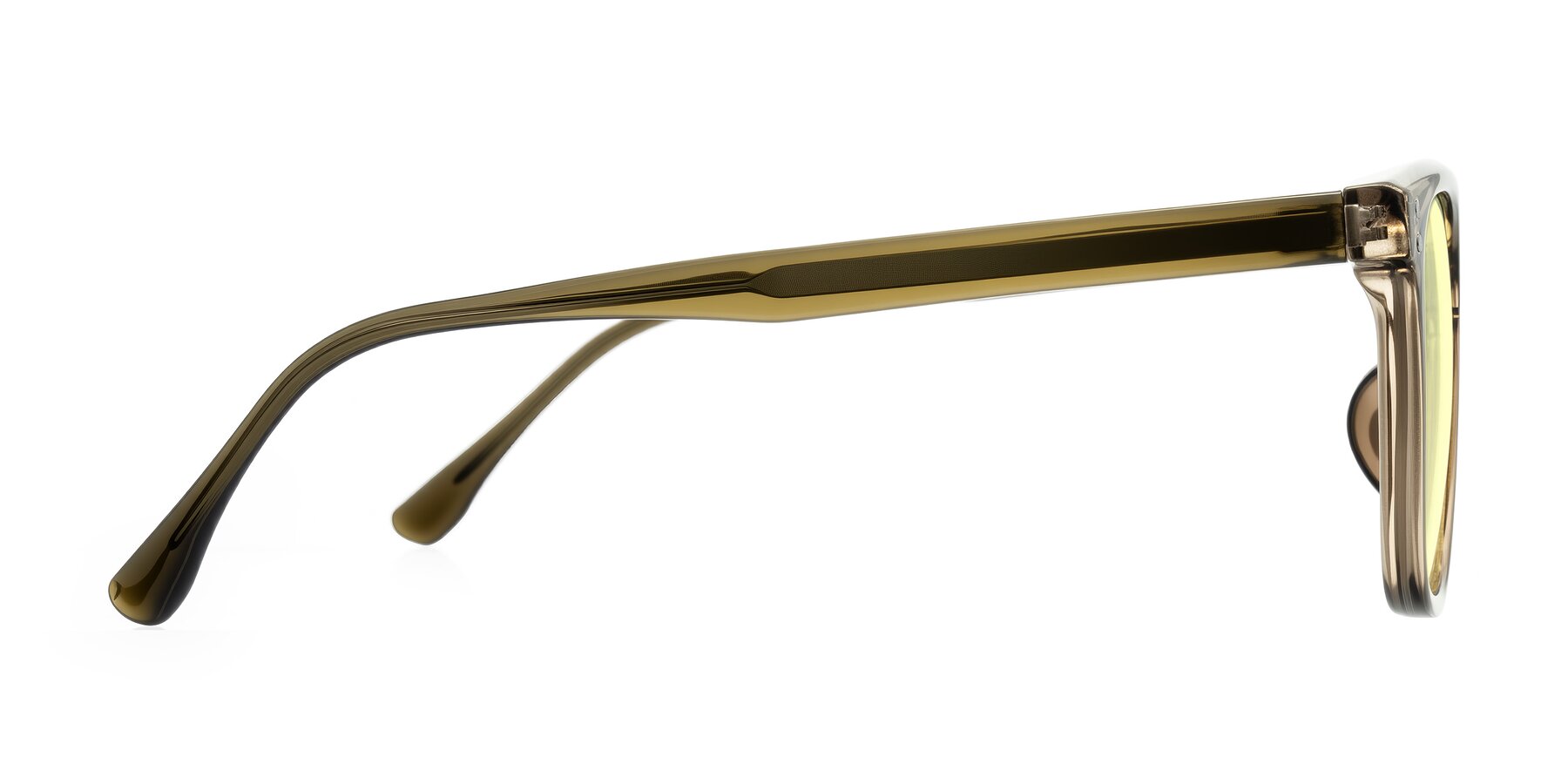Side of Ordoyo in Transparent Brown with Light Yellow Tinted Lenses