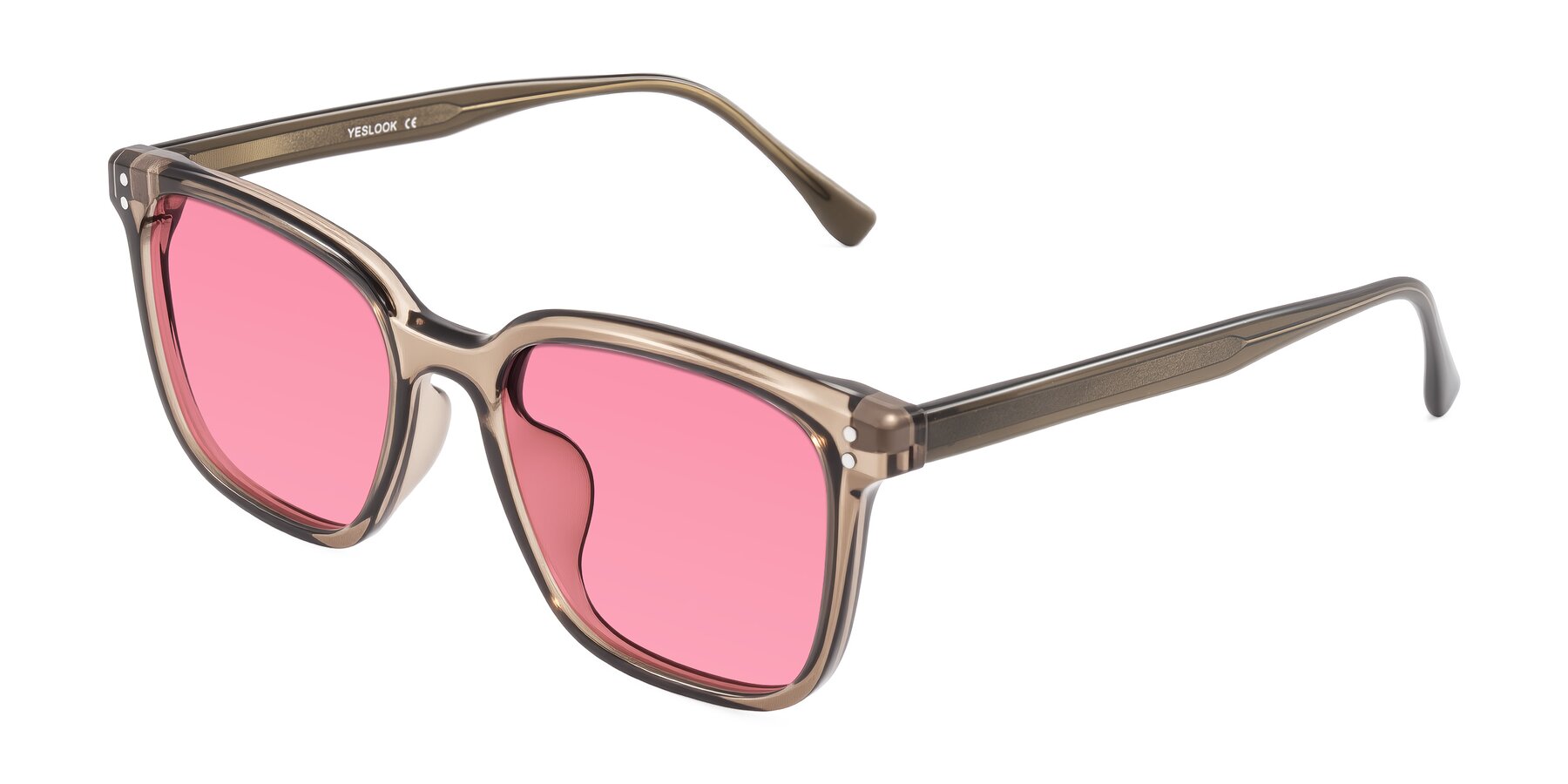 Angle of Ordoyo in Transparent Brown with Pink Tinted Lenses