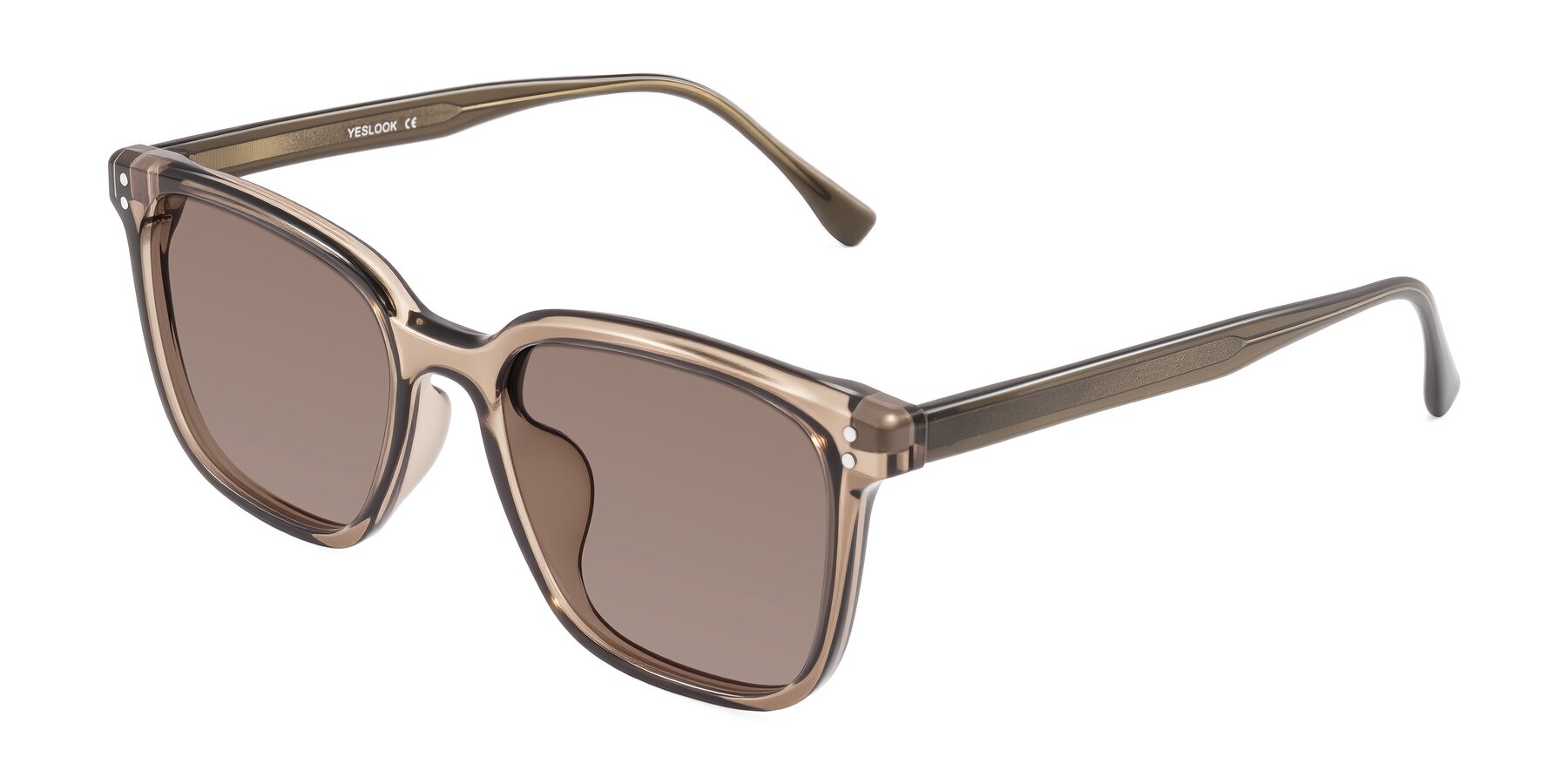 Angle of Ordoyo in Transparent Brown with Medium Brown Tinted Lenses