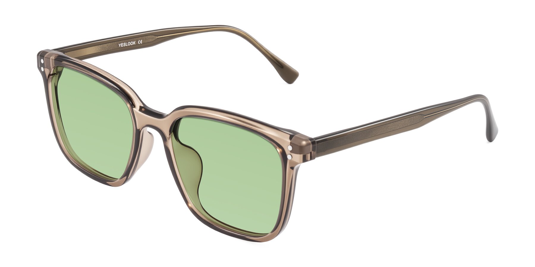Angle of Ordoyo in Transparent Brown with Medium Green Tinted Lenses