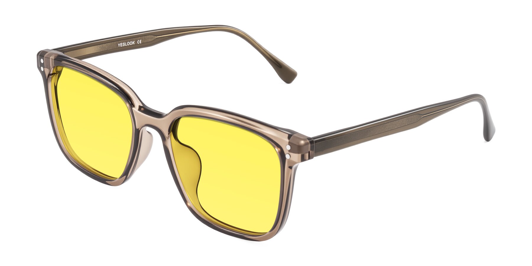 Angle of Ordoyo in Transparent Brown with Medium Yellow Tinted Lenses